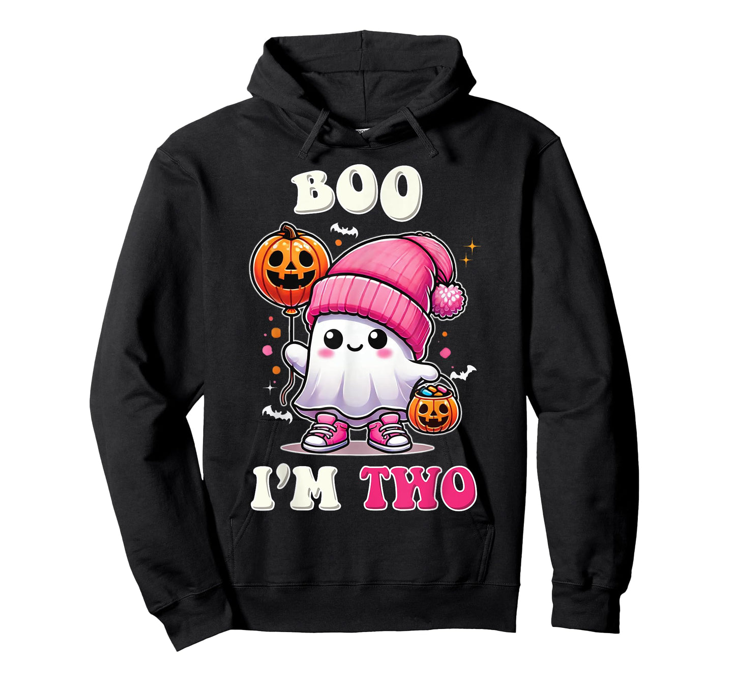 Boo I'm Two Ghost 2nd Birthday Halloween Pink Bow Girl T-Shirt