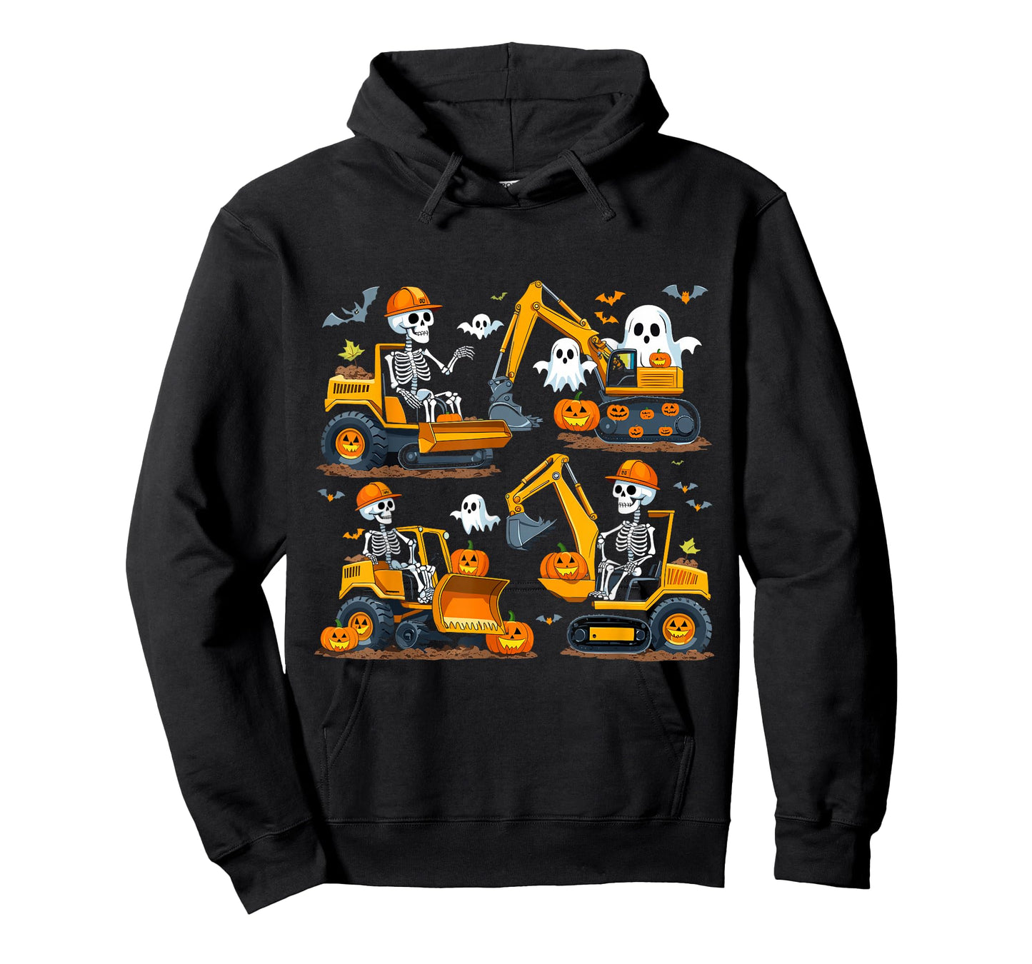 Construction Trucks Halloween Costume Spooky Excavator Ghost T-Shirt