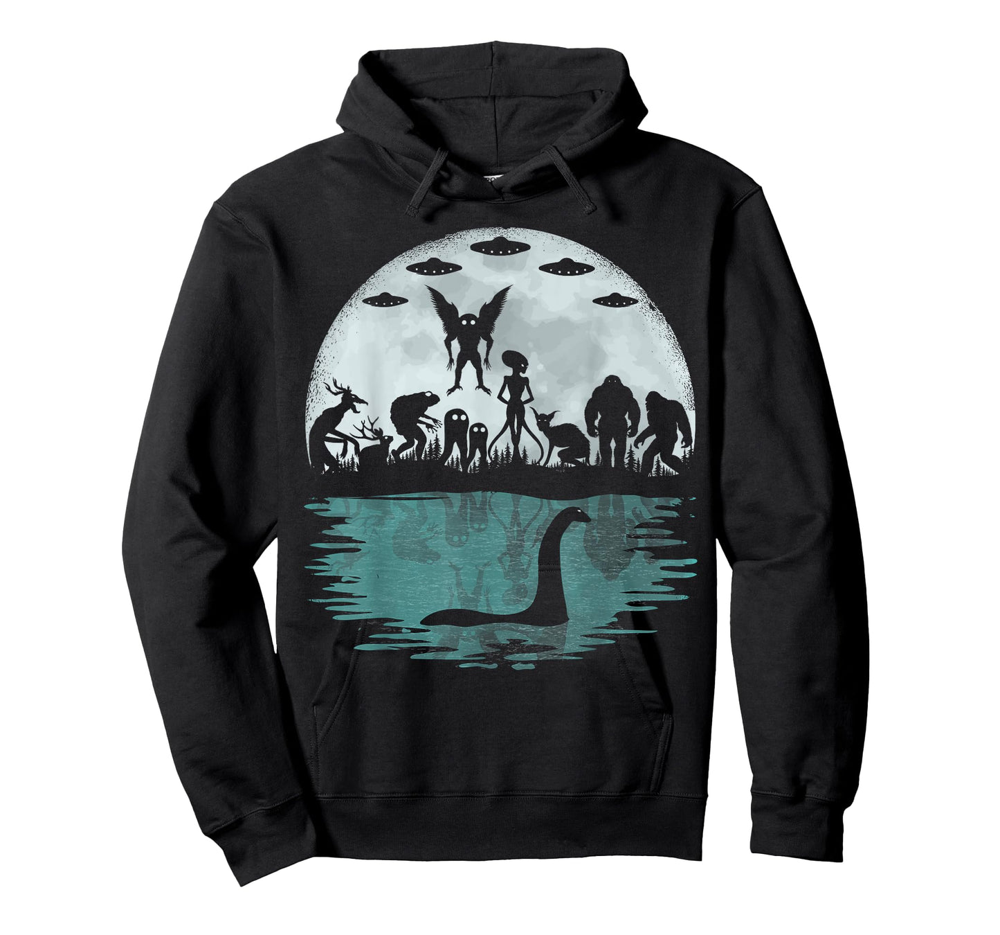 Bigfoot Loch Ness Monster Mothman And Aliens Funny Cryptid T-Shirt