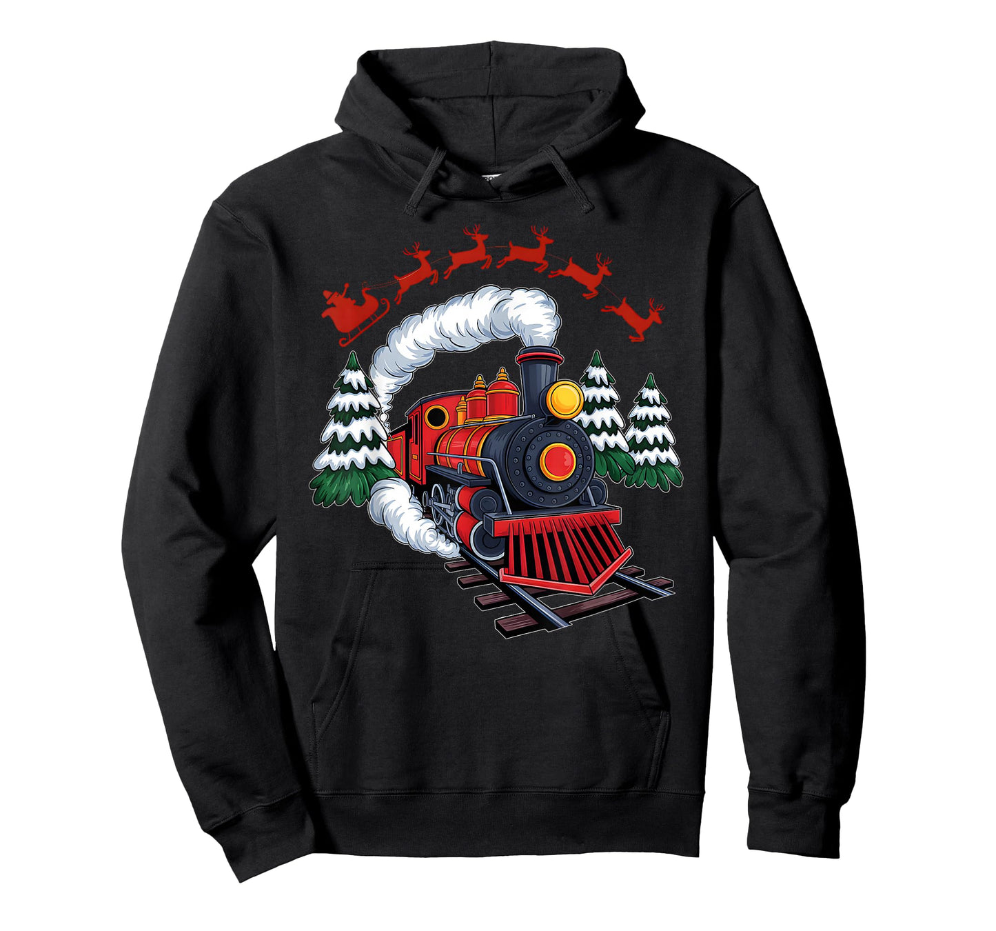 Funny Christmas Train Xmas Pajamas Railroad Trains Lover T-Shirt