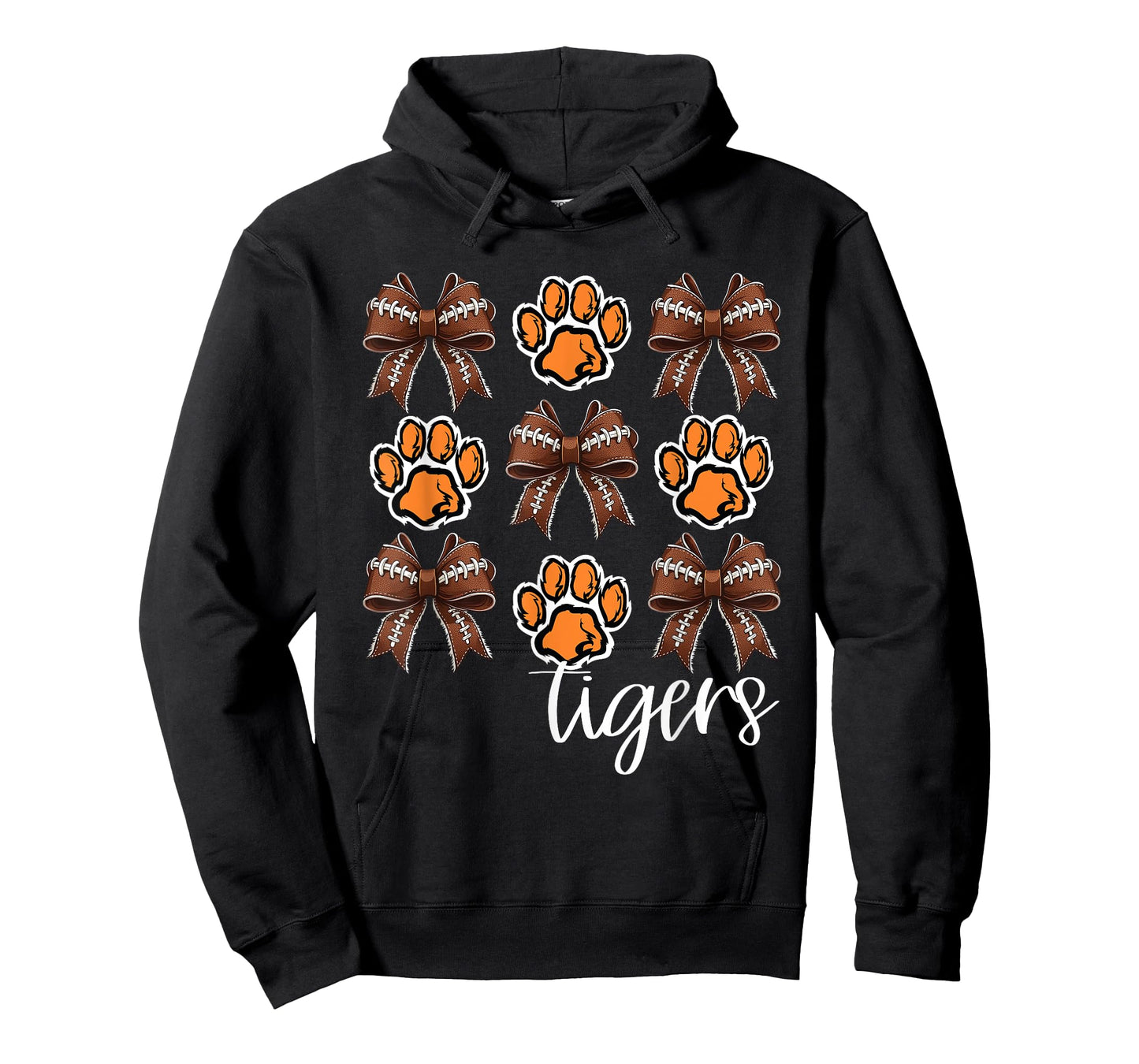 Tigers Football Mom Coquette Bows Game Day Orange Tigers T-Shirt