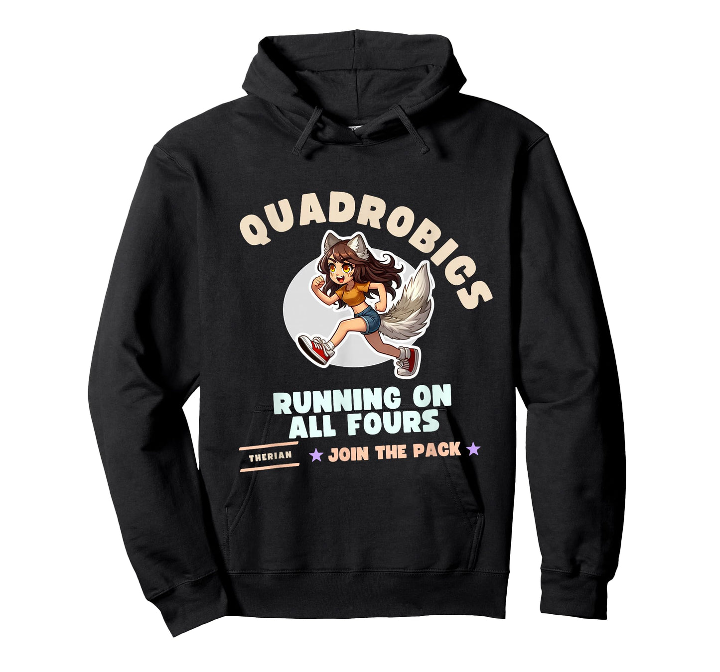Quardrobics Therian Gear For Teen Tween Girl Fox Wolf Cat T-Shirt