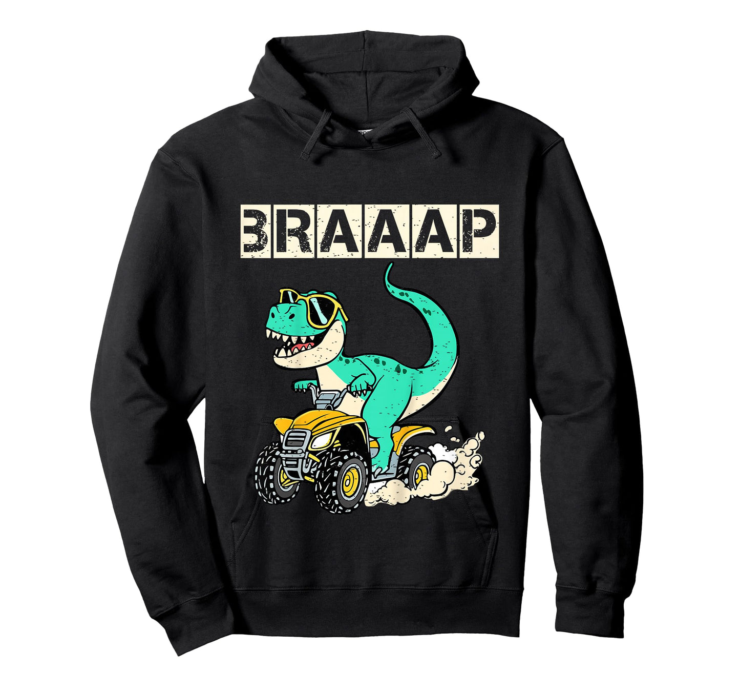 4 Wheeler Shirt Kids Toddler Boys T-rex Braaap Quad Riding T-Shirt