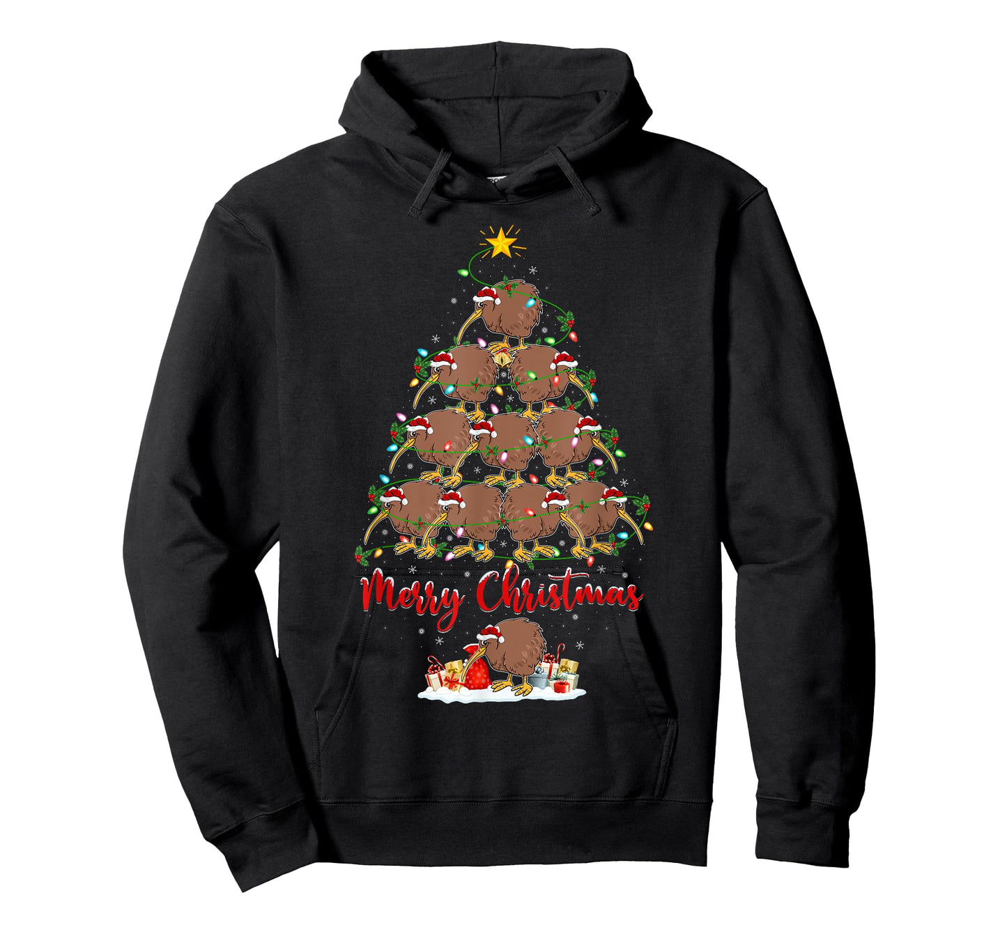 Kiwi Bird Lover Xmas Matching Santa Kiwi Christmas Tree T-Shirt