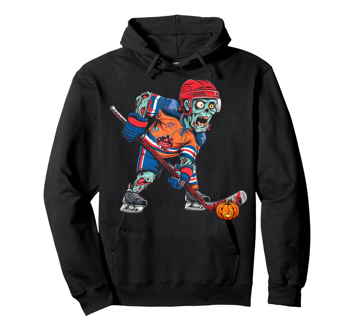 Zombie Ice Hockey Player Fun Halloween Costume Scary Creepy T-Shirt