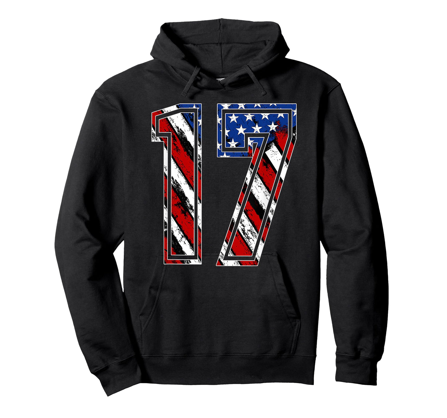 Number 17 Red White and Blue American Flag #17 Jersey Shirt T-Shirt
