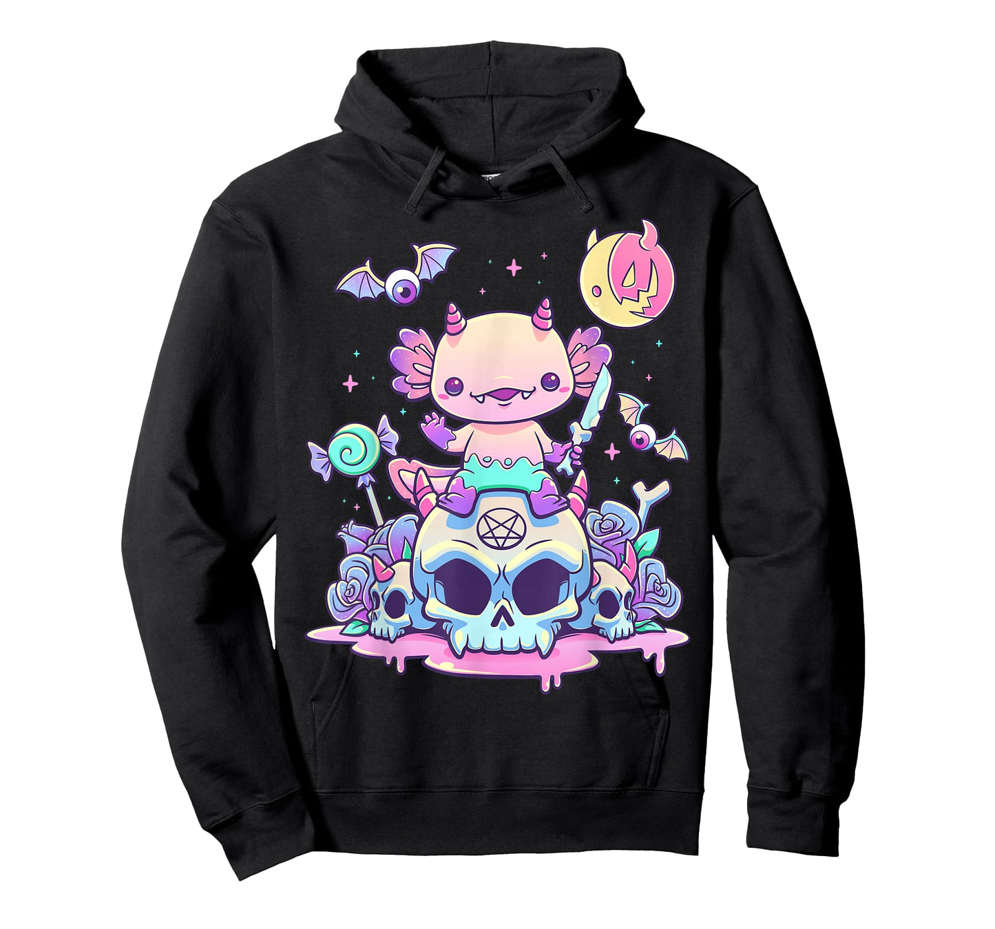 Pastel Goth Axolotl Creepy Gothic Kawaii Anime Aesthetic T-Shirt