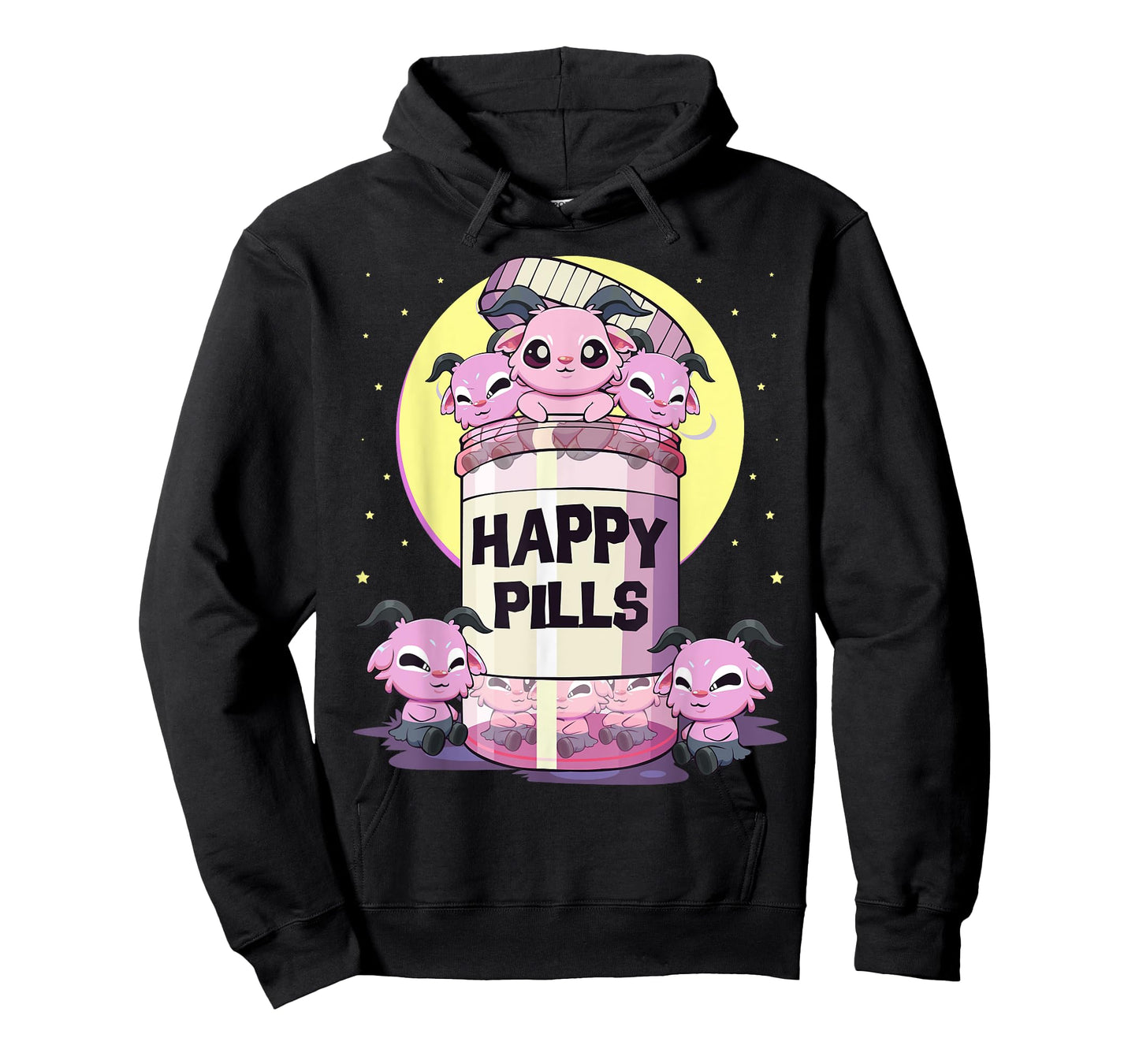 Pastel Goth Kawaii Cute Happy Pills Baphomet T-Shirt
