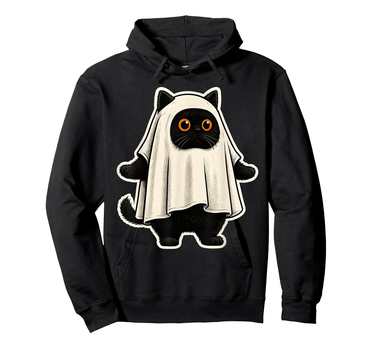 Sheet Ghost Cat Men Women Kids Teens Funny Halloween T-Shirt