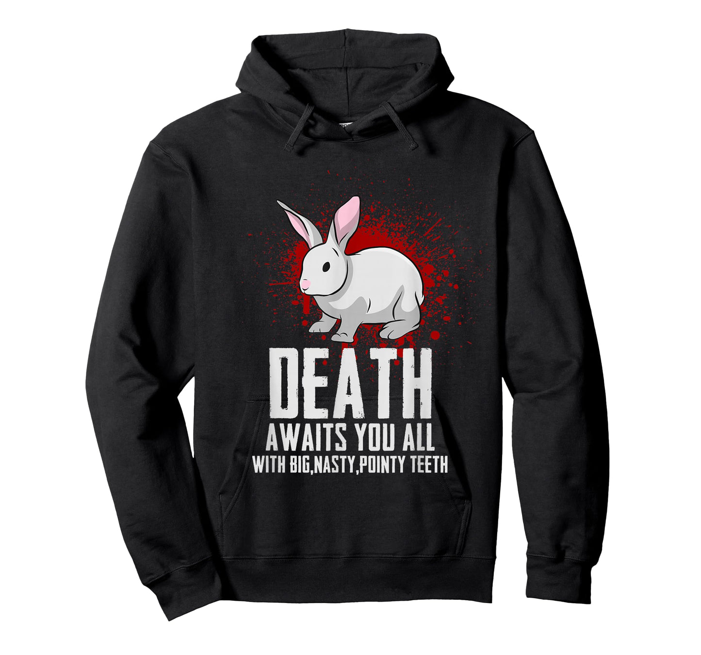 Death Awaits You All with Big Nasty Pointy Teeth Horror Rabbit T-Shirt