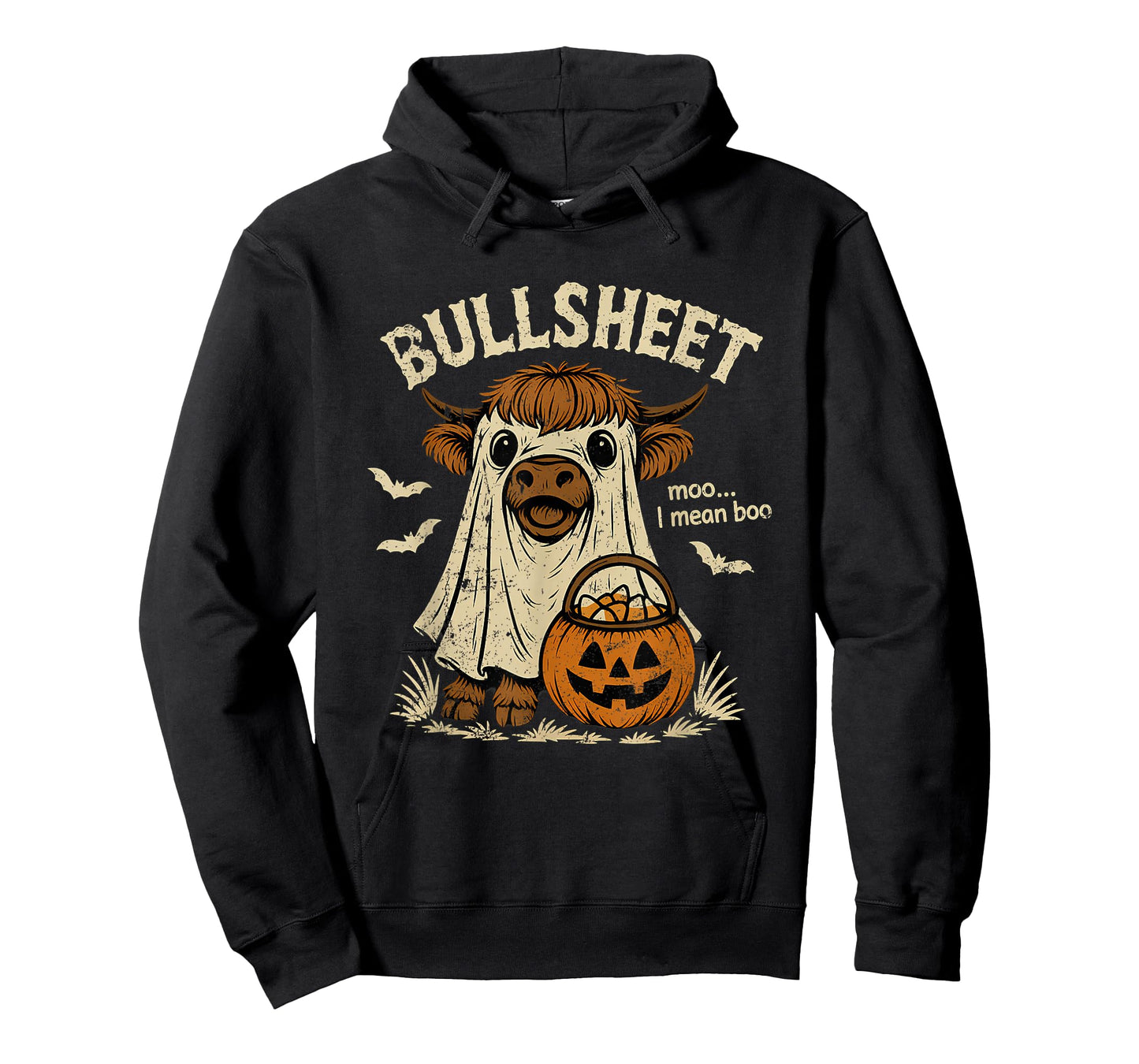 Bullsheet Funny Halloween Cow Costume Boo T-Shirt