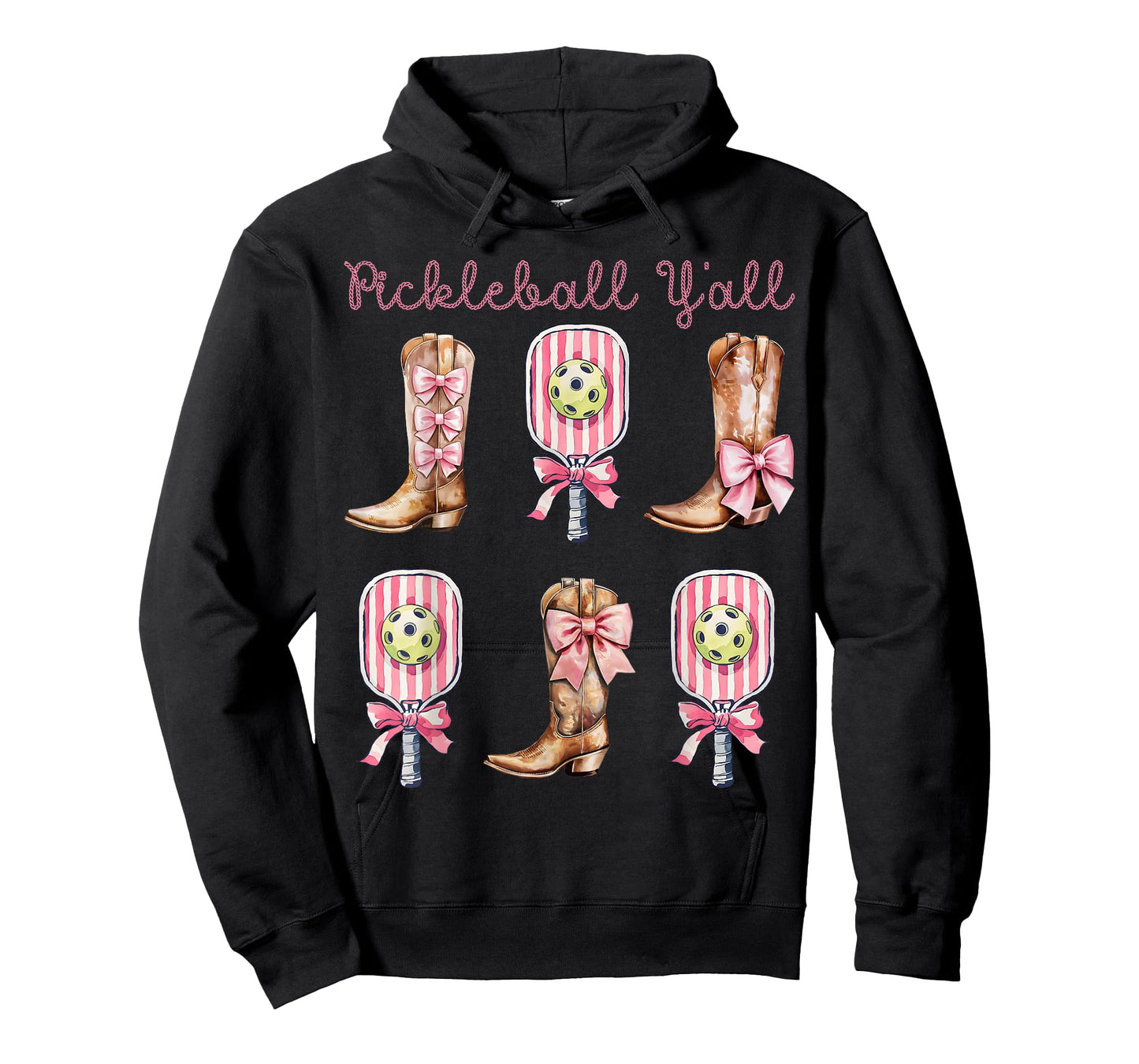 Pickleball Y'all Western Boots and Paddle Funny Pickleball T-Shirt