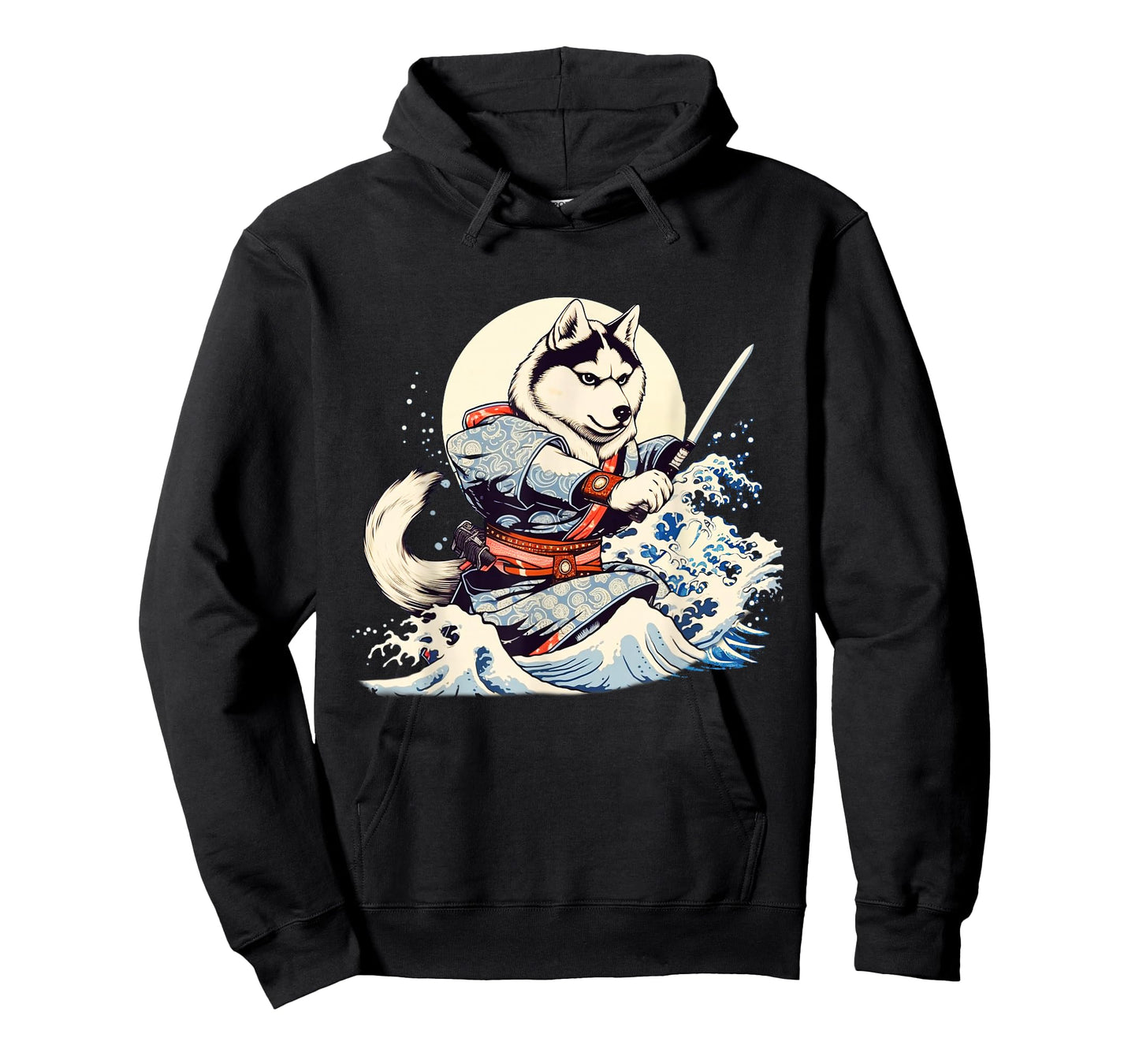 Siberian Husky Dog Japanese Grand Wave Ukiyoe Art Ninja T-Shirt