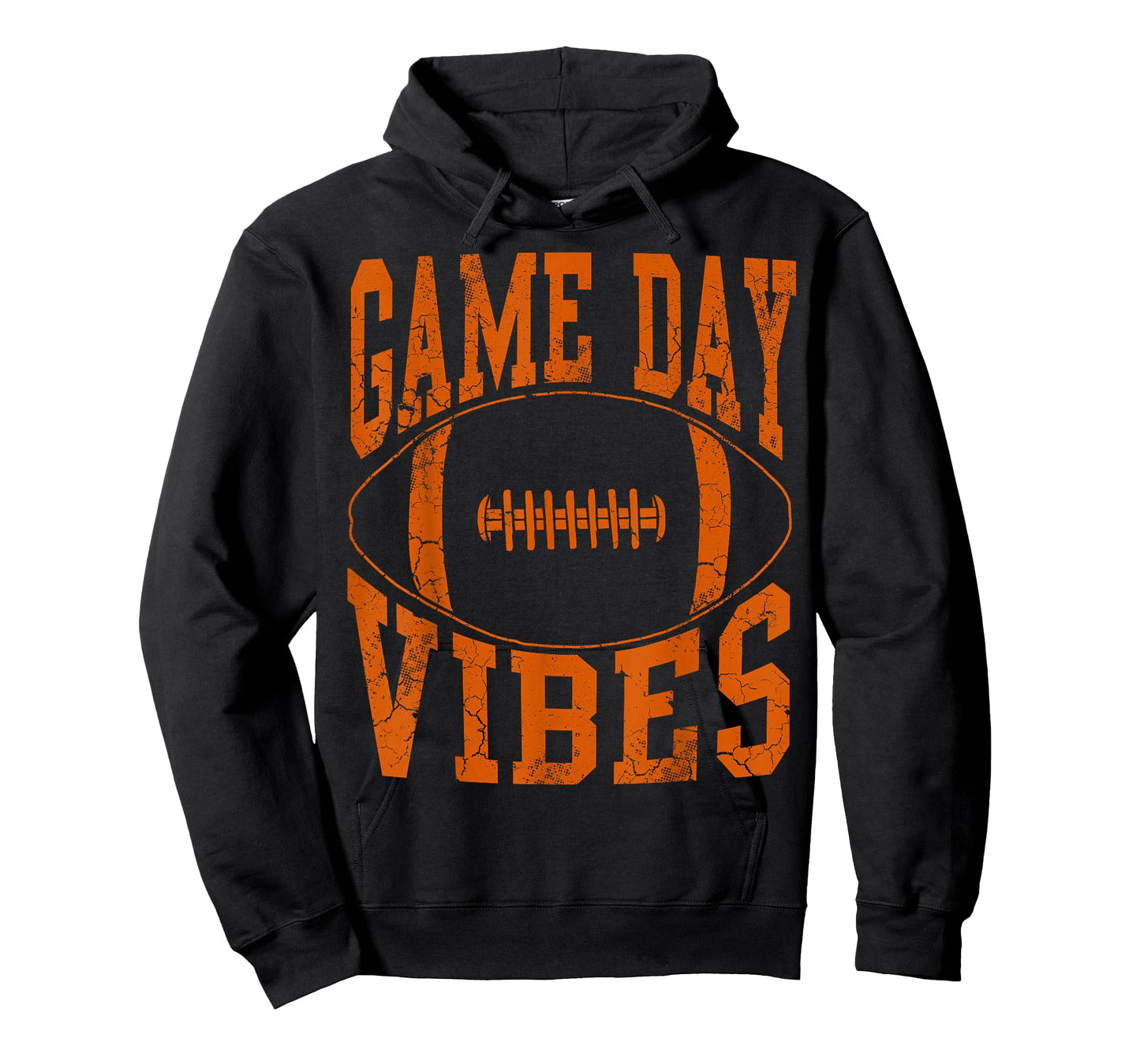 Game Day Vibes Orange Football Vintage Distressed T-Shirt