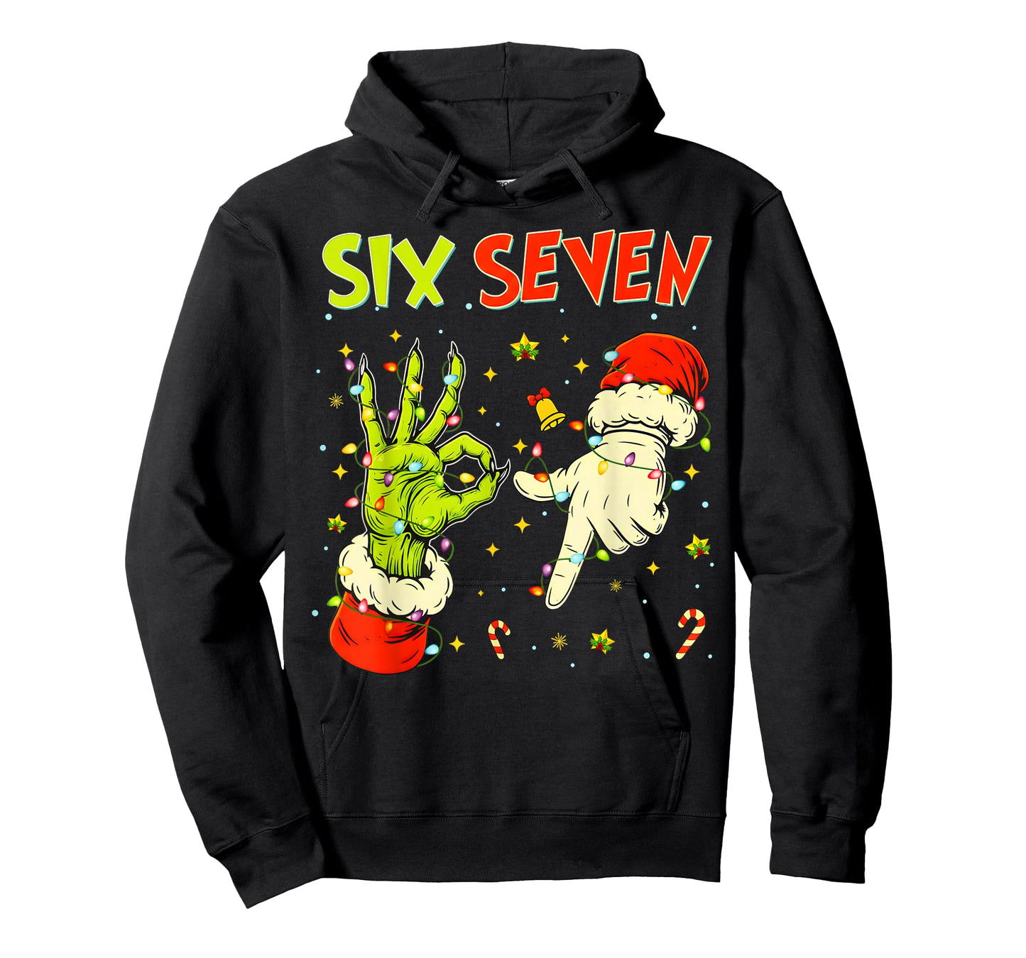 Six Seven 67 Funny Hand-Sign Christmas Meme T-Shirt