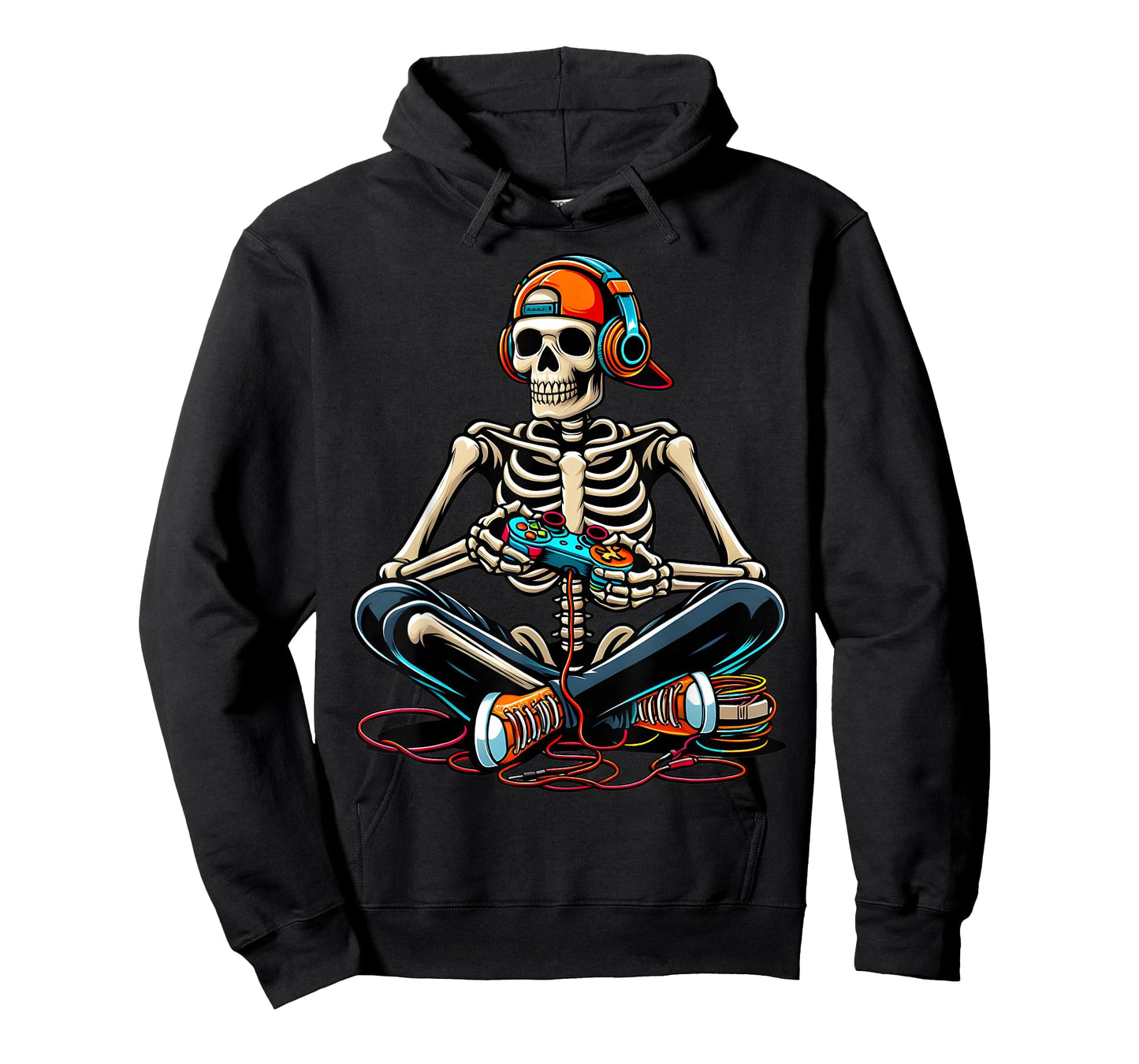 Halloween Skeleton Gamer Video Gaming Boys Men Kids T-Shirt