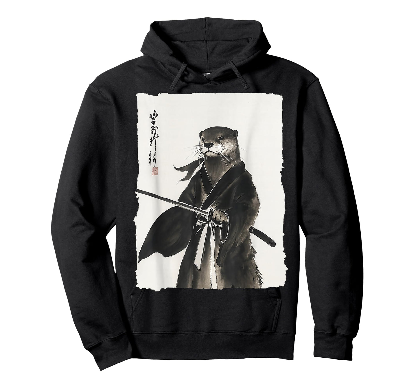Otter Samurai Janpanese Vintage Warrior Art Anime Graphic T-Shirt