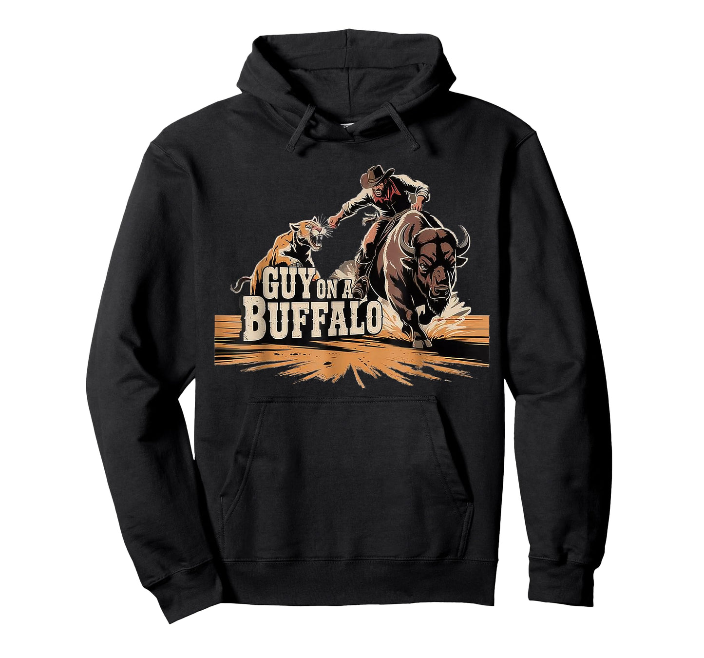 Funny Guy On A Buffalo Western Style T-Shirt