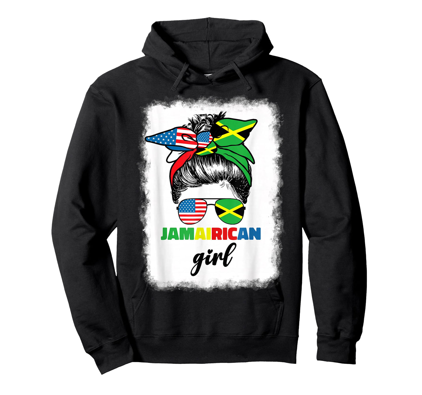 Half American Jamaican America Jamaica Flag JamaiRican Girl T-Shirt