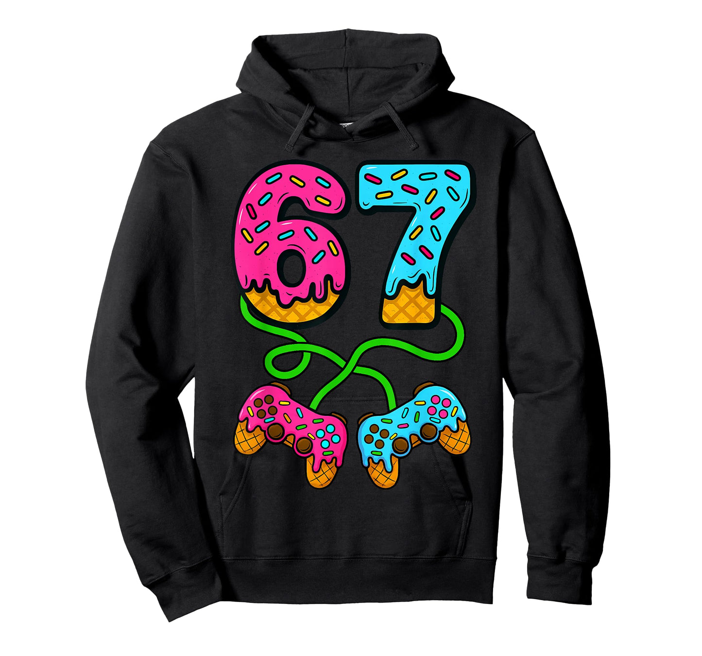 67 Ice Cream Drip Meme Gamer Six Seven Gen Alpha Slang T-Shirt