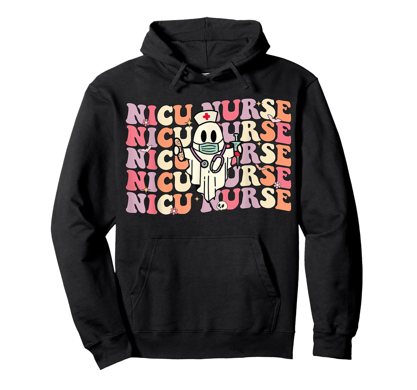 Groovy NICU Nurse Halloween Ghost Costume Neonatal Nurse T-Shirt