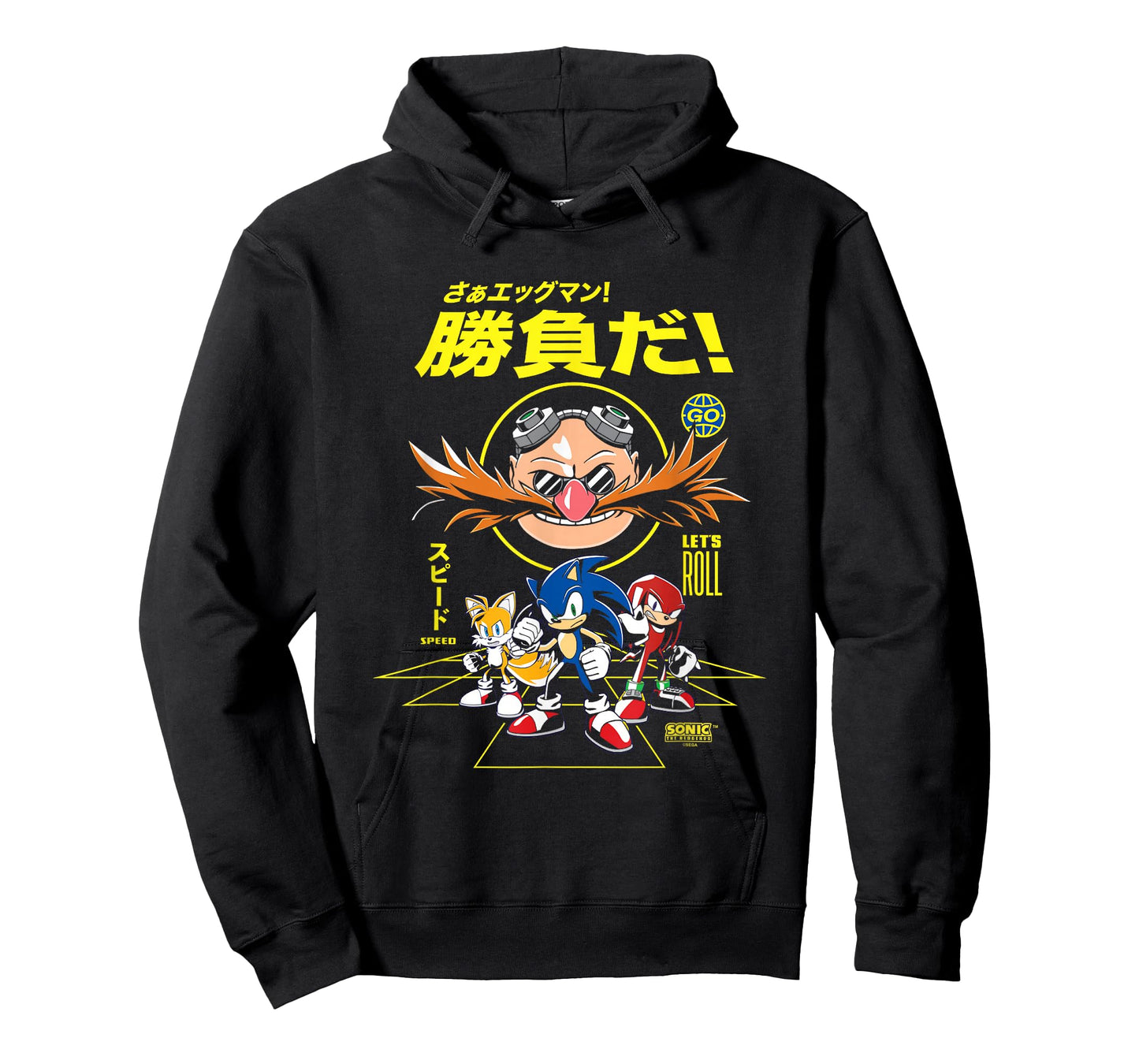 Sonic The Hedgehog Let's Roll Distressed Kanji Poster T-Shirt