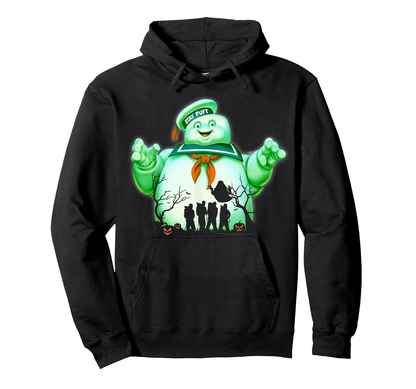 Ghostbusters Marshmallow Man Group Shot Silhouette T-Shirt