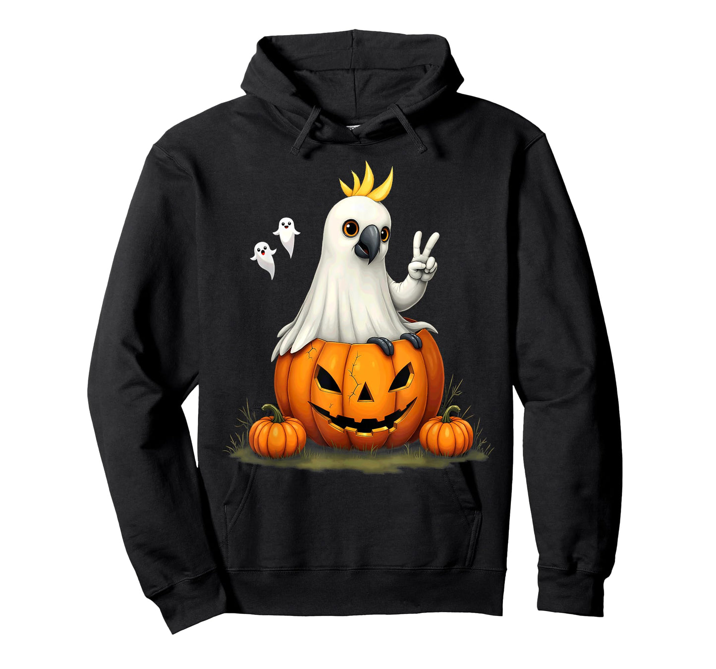 Pumpkin Boo Ghost Cockatoo Halloween Costume T-Shirt