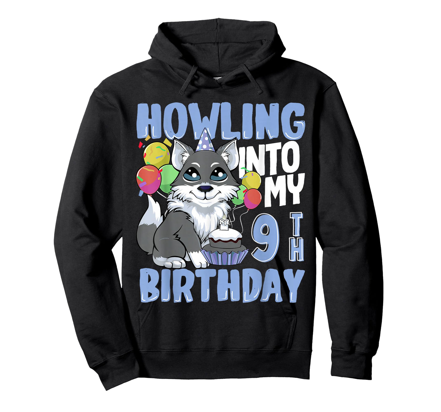 Wolf for 9 Year Old Birthday for 9th Birthday Wolf Kids Boys T-Shirt