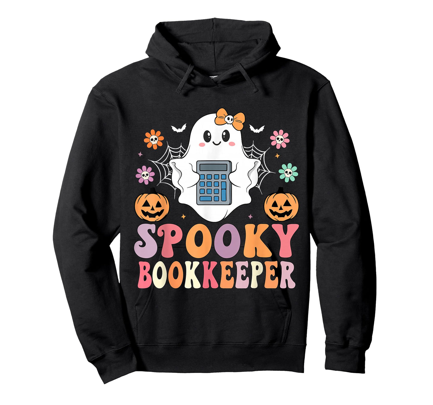Spooky Ghost Bookkeeper Halloween Accountant Spreadsheets T-Shirt