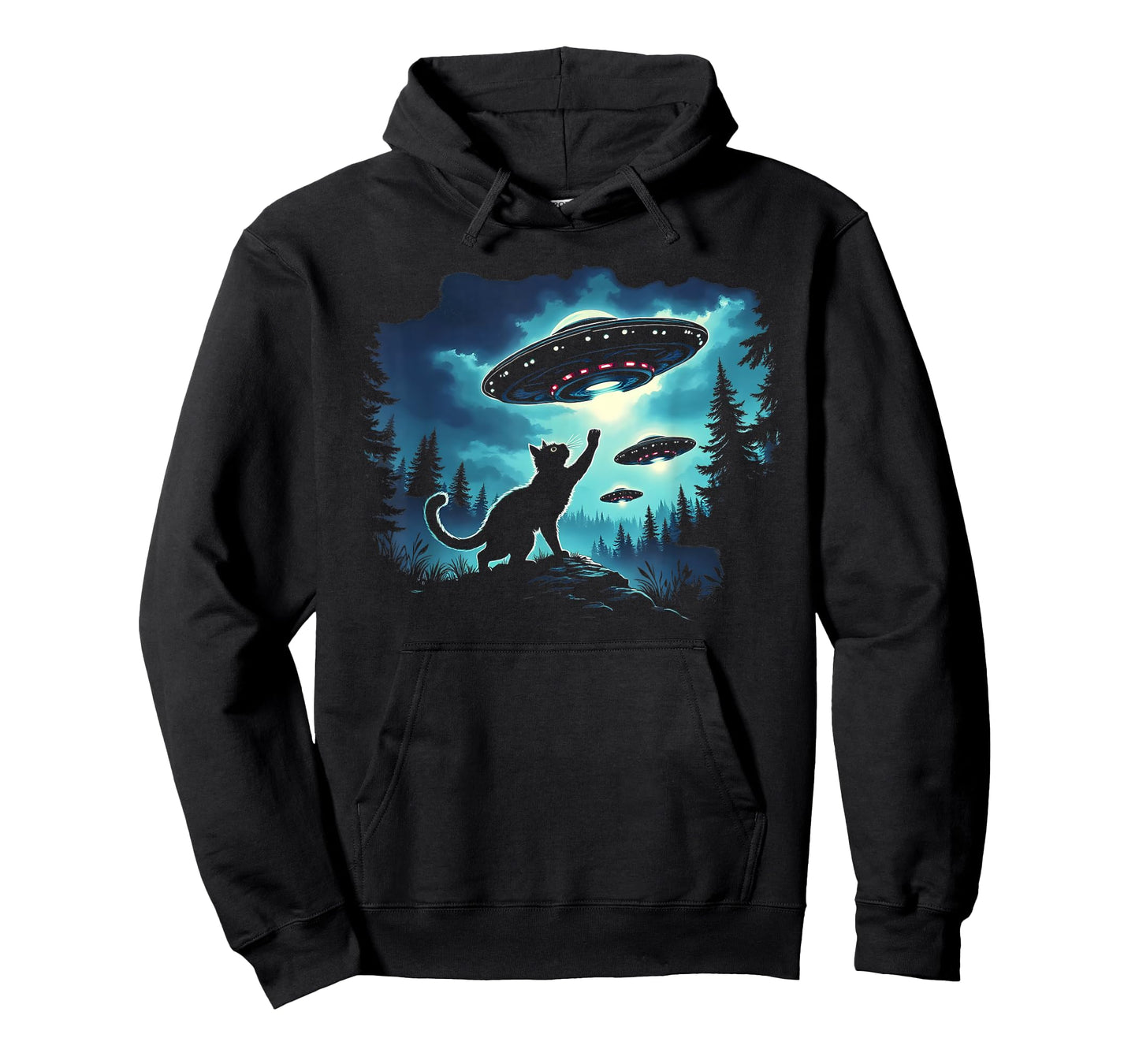 Alien Cat Playing With Ufo T-Shirt
