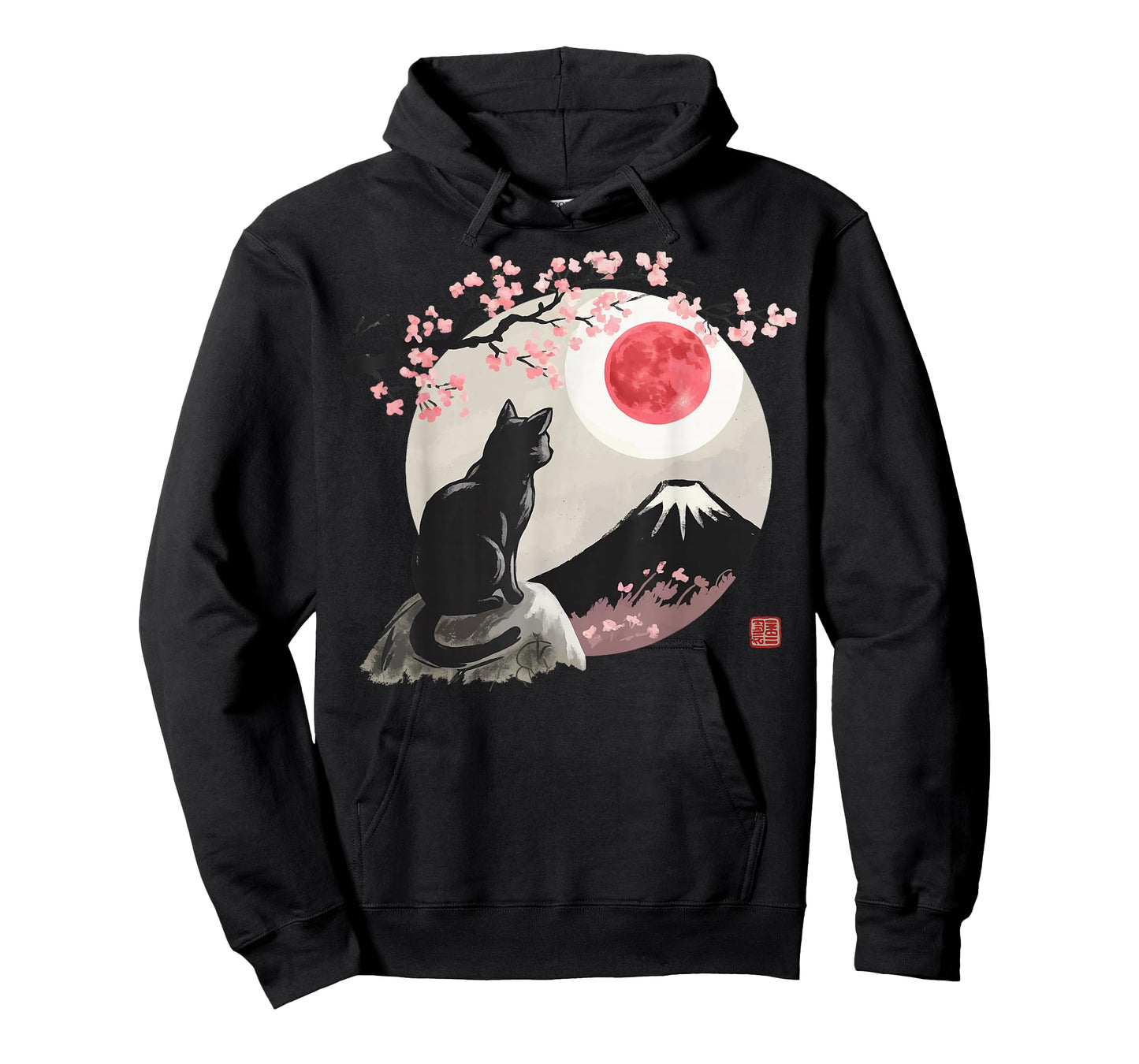 Cat Moon Cherry Blossom T-Shirt