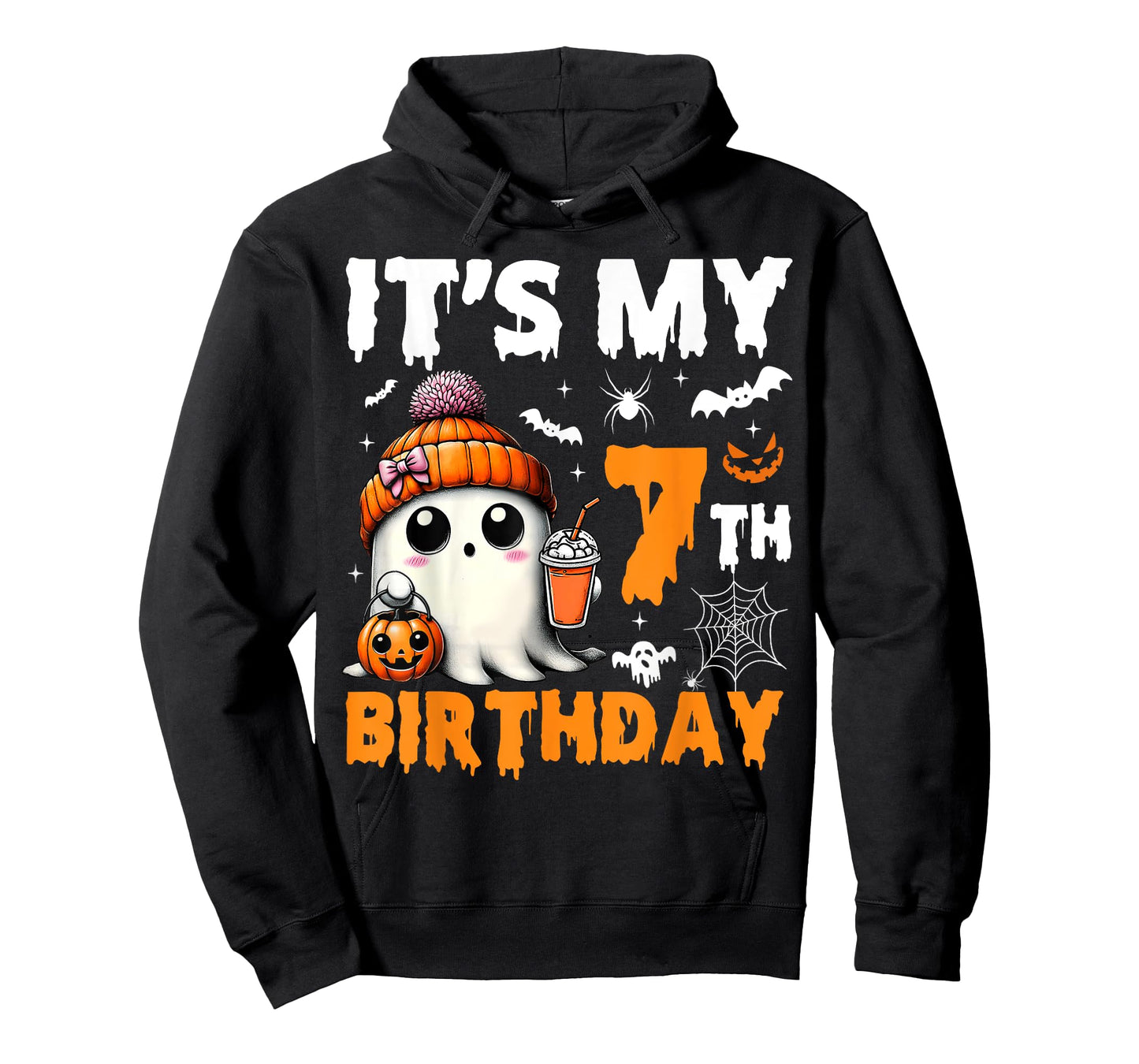 It's My 7th Birthday 7 Years Old Ghost Pumpkin Halloween T-Shirt