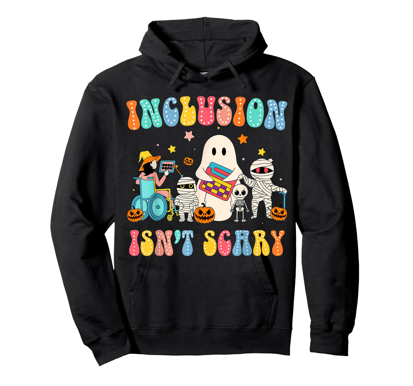Inclusion Isn't Scary Ghost Mummy Halloween SLP Sped Teacher T-Shirt