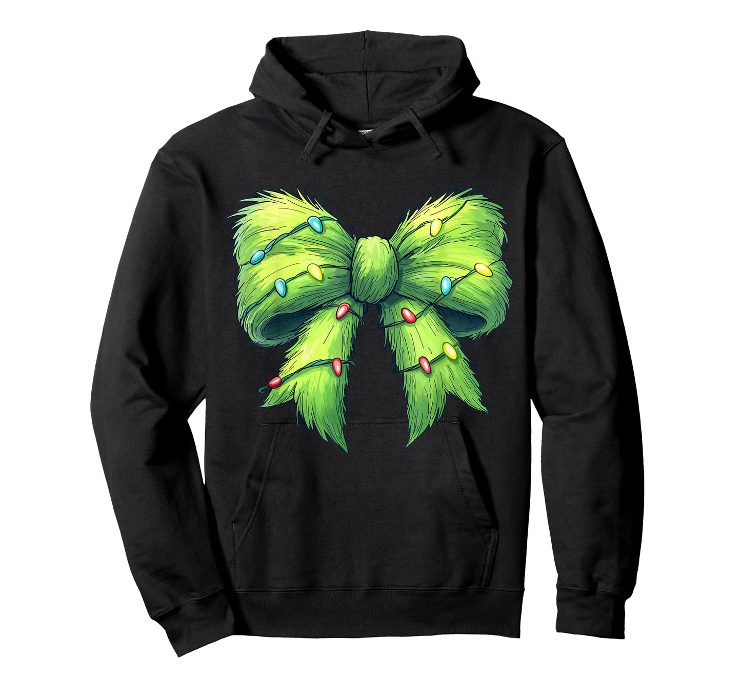 Coquette Christmas Bow Girl Women Holiday Ribbon Tree Lights T-Shirt