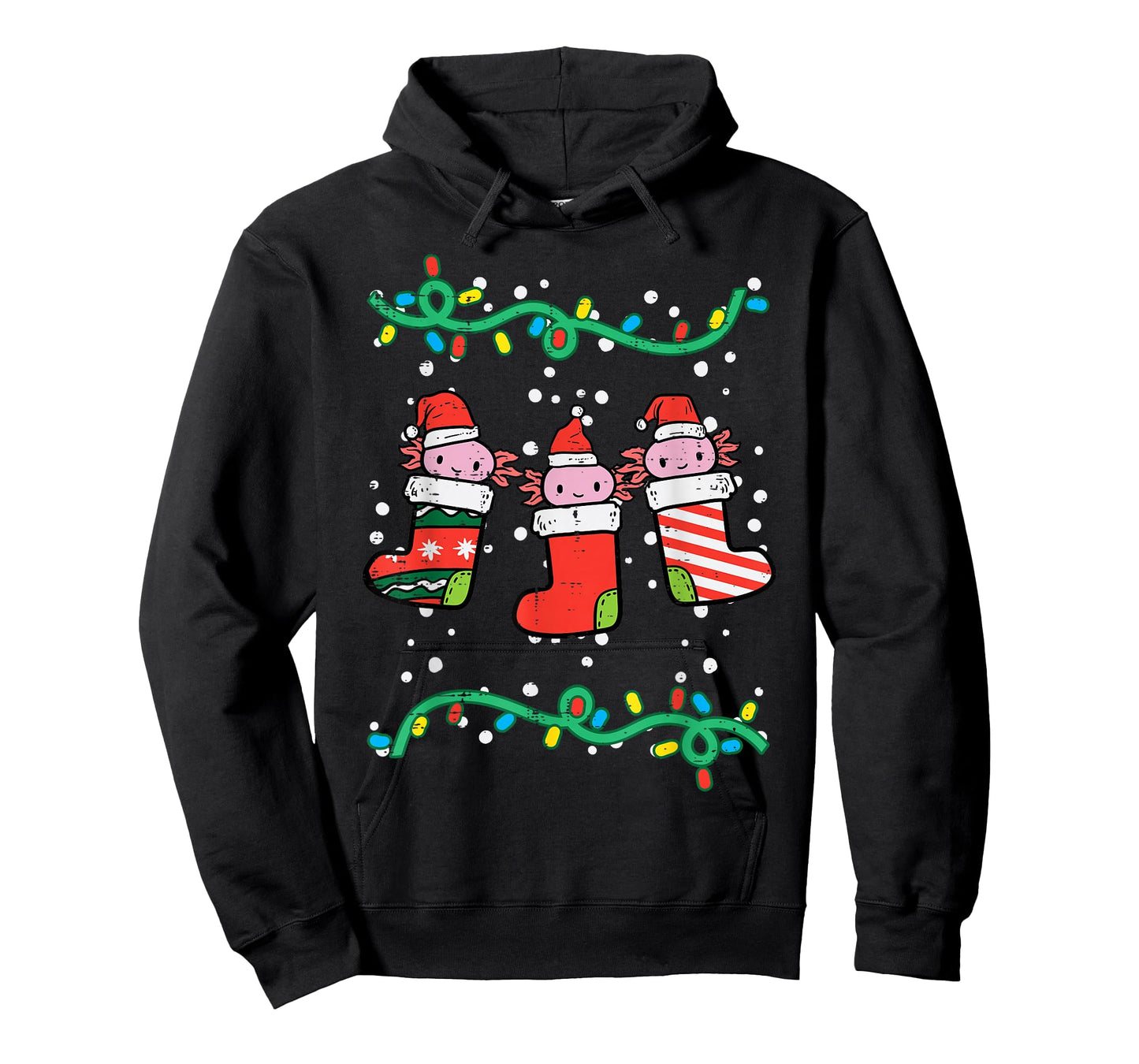 Christmas Stockings Axolotls Cute Xmas Men Women Kids Girls T-Shirt