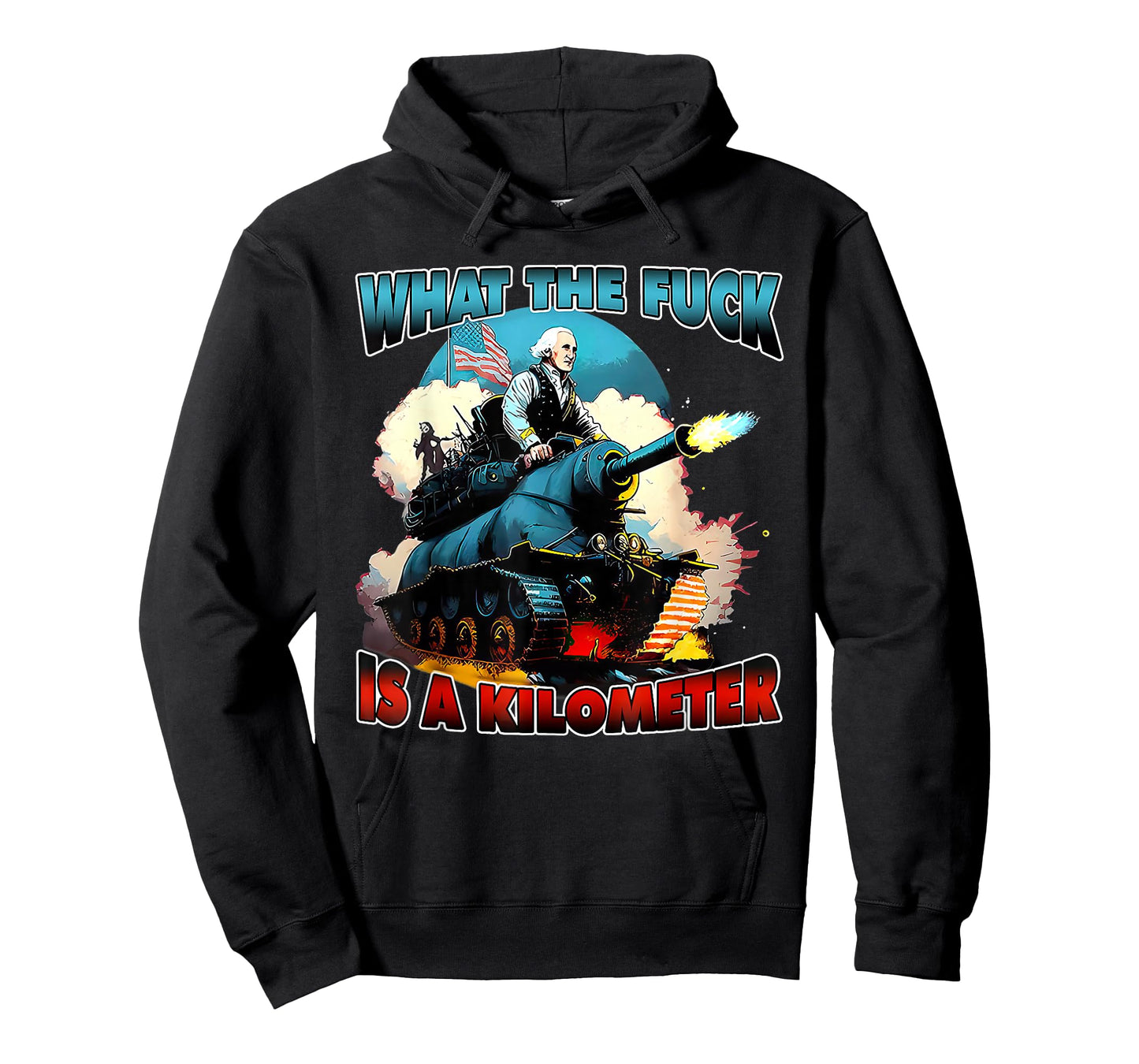WTF What The Fuck is A Kilometer George Washington July 4th T-Shirt