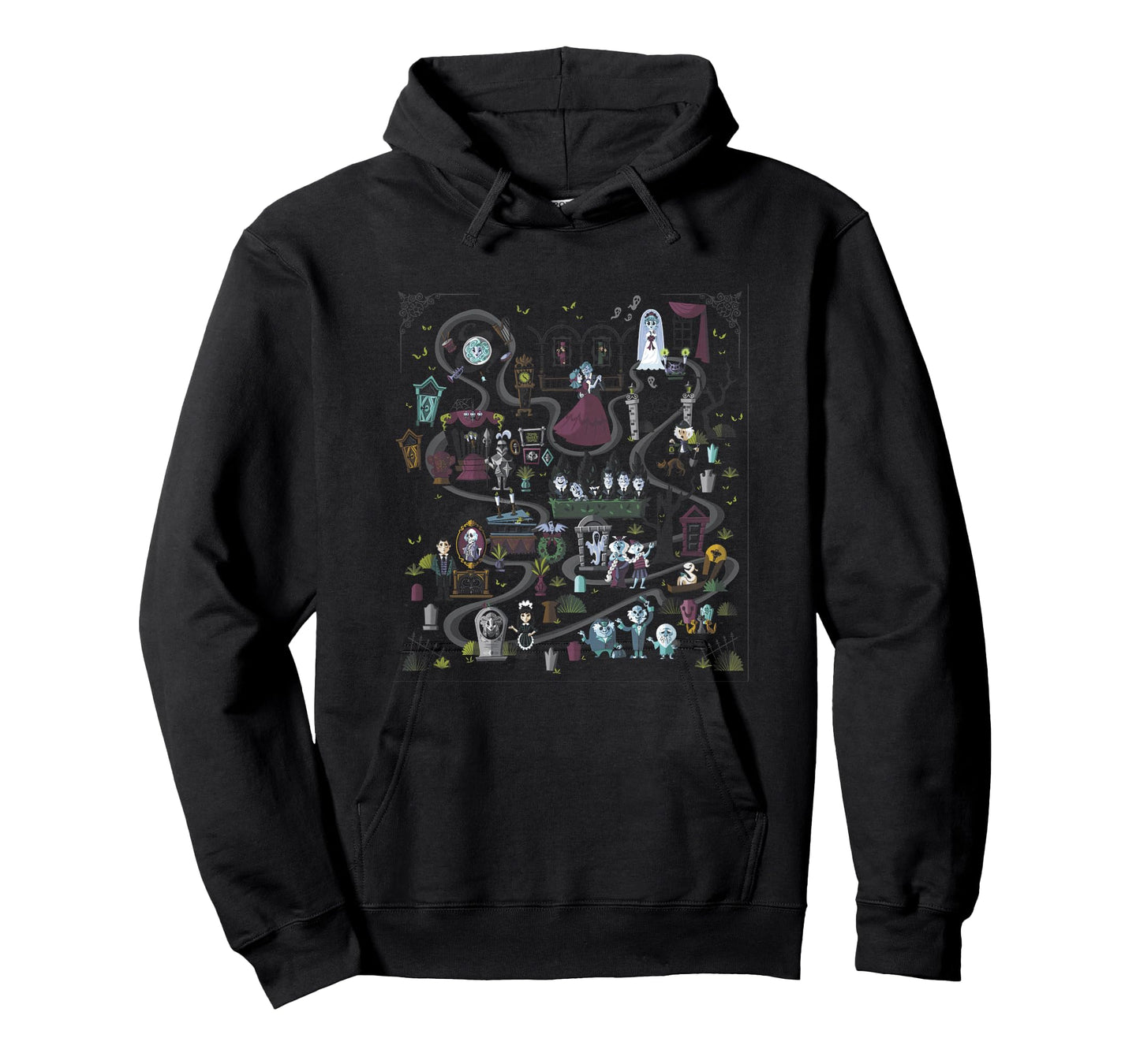 The Haunted Mansion Ride Animated Map Overview T-Shirt