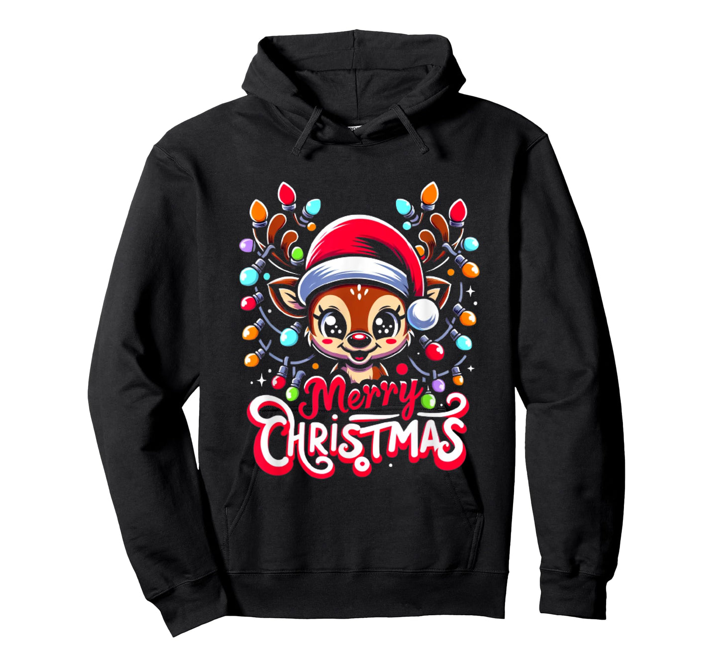 Merry Christmas Cute Reindeer Xmas Family Men Women T-Shirt