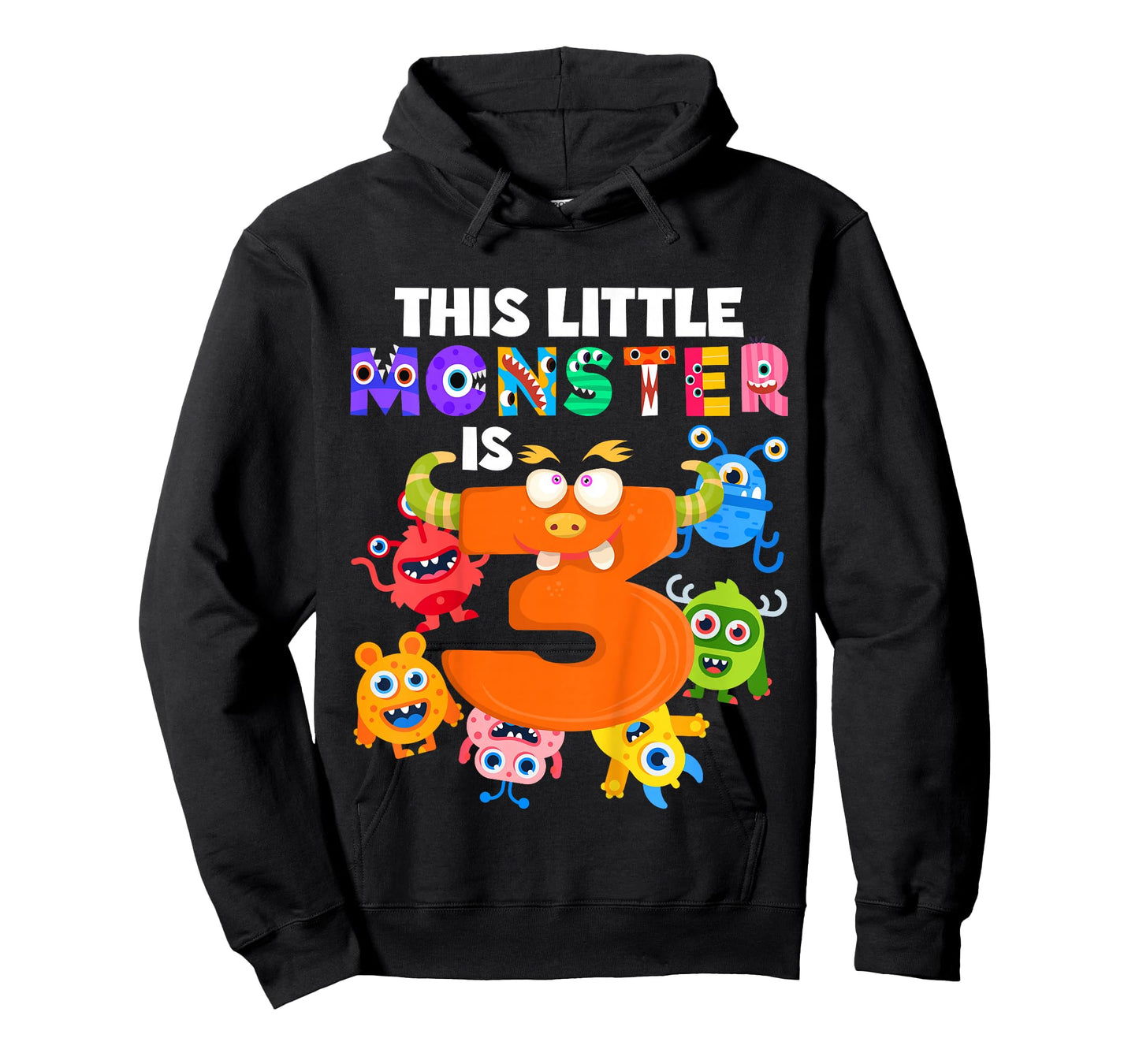 This Little Monster is 3 Three Years 3rd Birthday Party T-Shirt