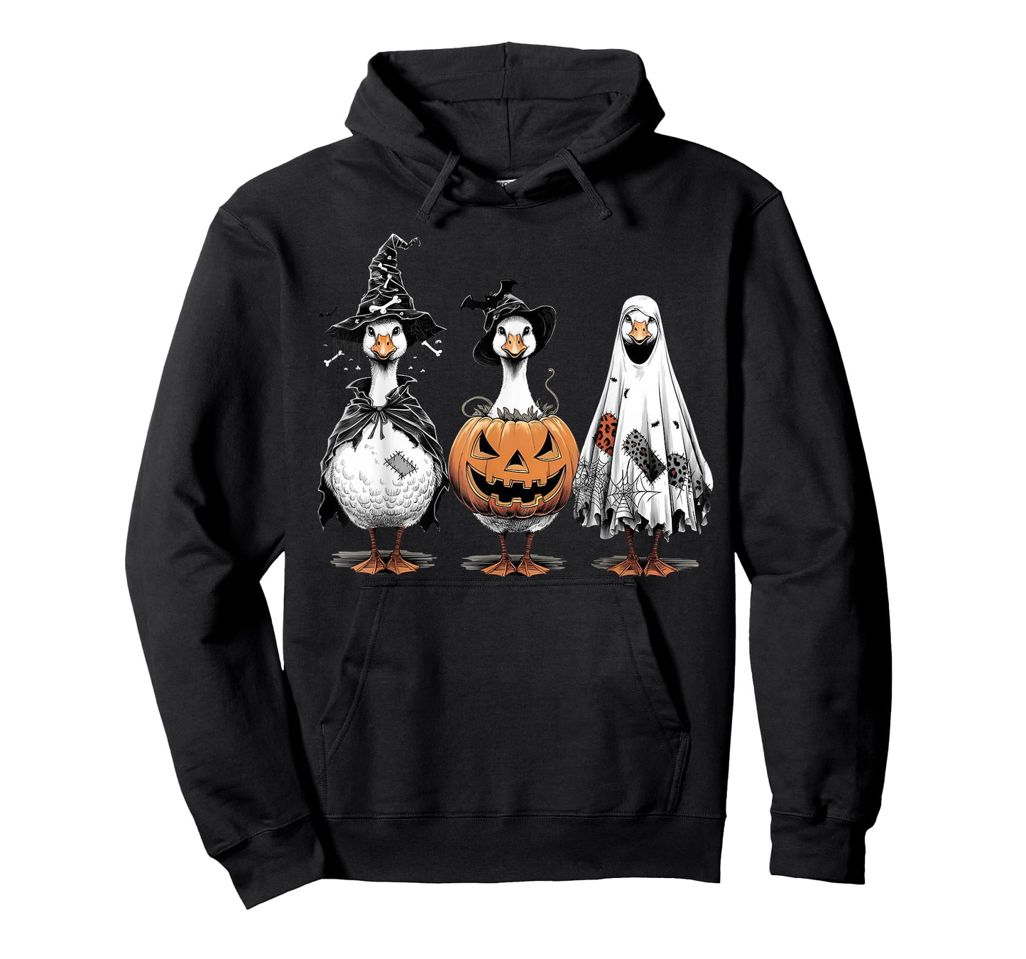Spooky Season Halloween Goose Ghost Witch Jack O Lantern T-Shirt