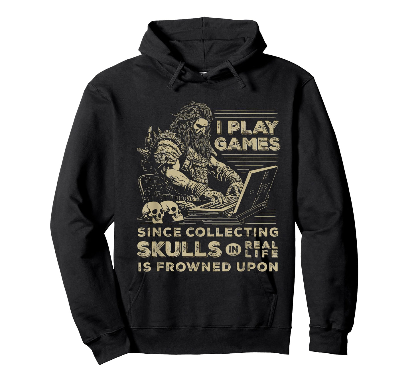 Gaming Warrior Collecting Skulls Pc Game MMO RPG Games Gamer T-Shirt
