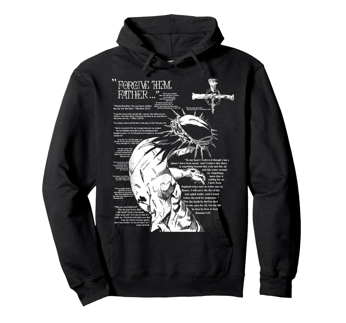 Forgive Them Father Anime Jesus Cross Tee T-Shirt