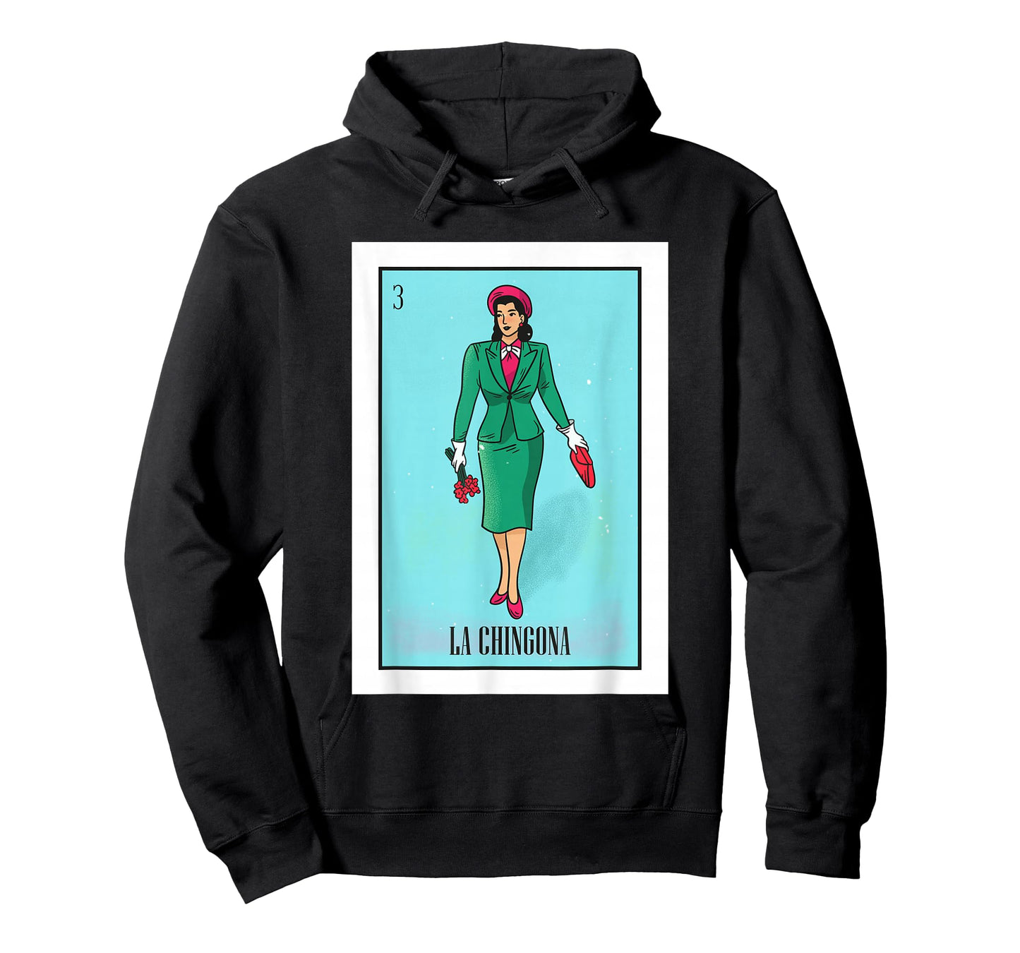 La Chingona The Bad Ass Woman Card Mexican Lottery Card T-Shirt