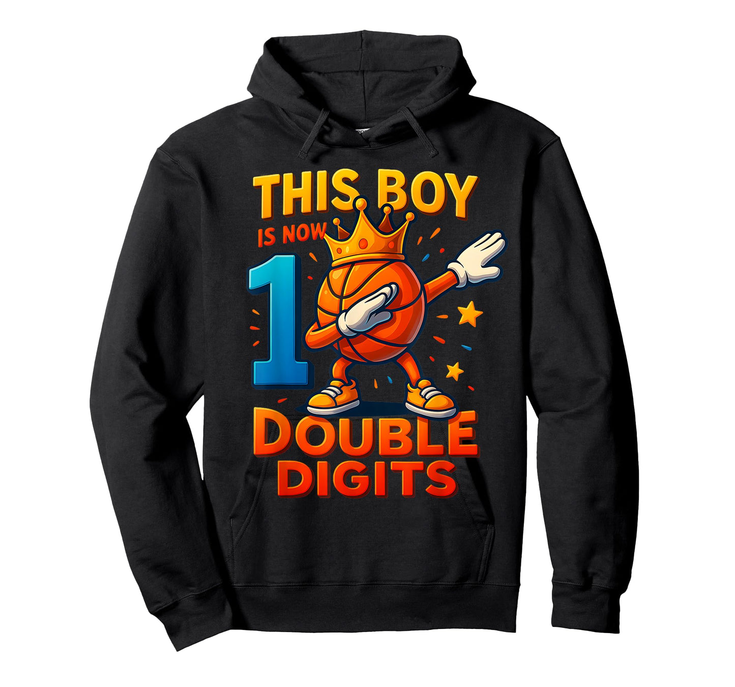 Double Digits Basketball Birthday Boy 10 Year Celebration T-Shirt