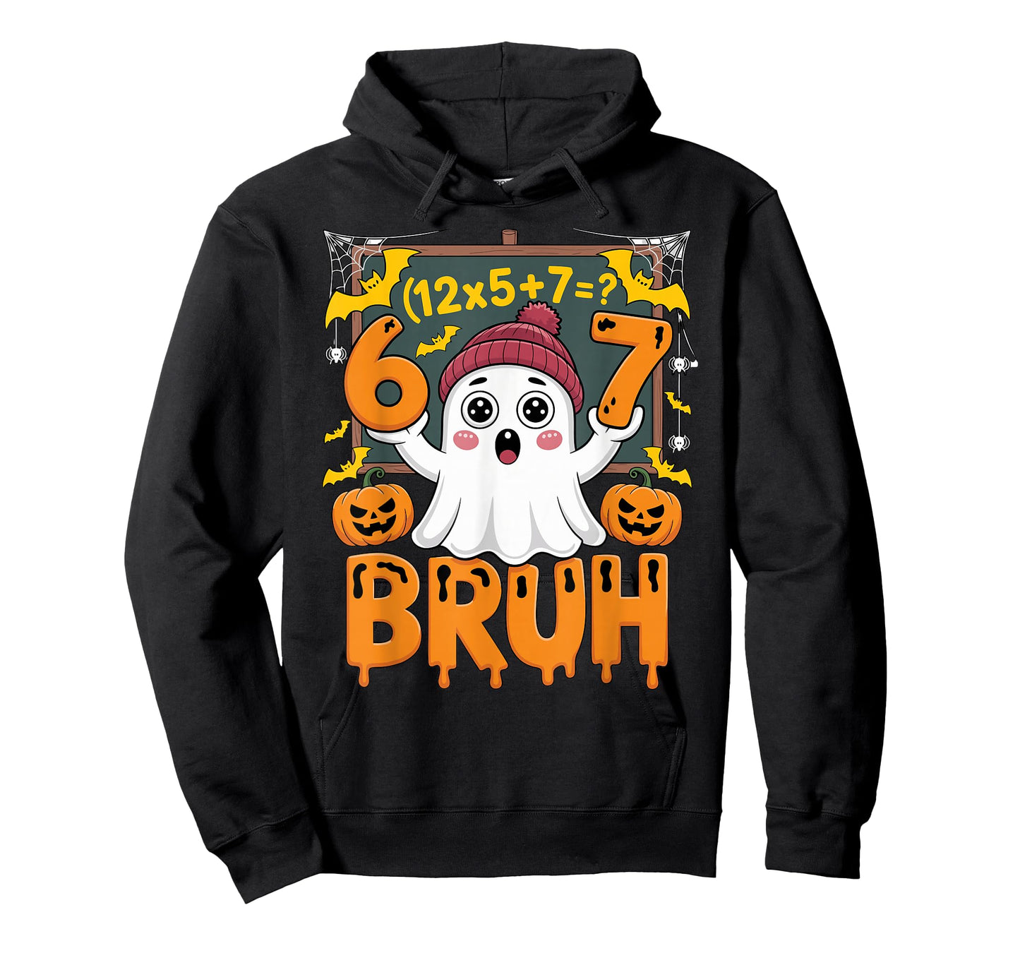 67 Teacher Halloween Ghost Six Seven Meme Math Humor Ghost T-Shirt