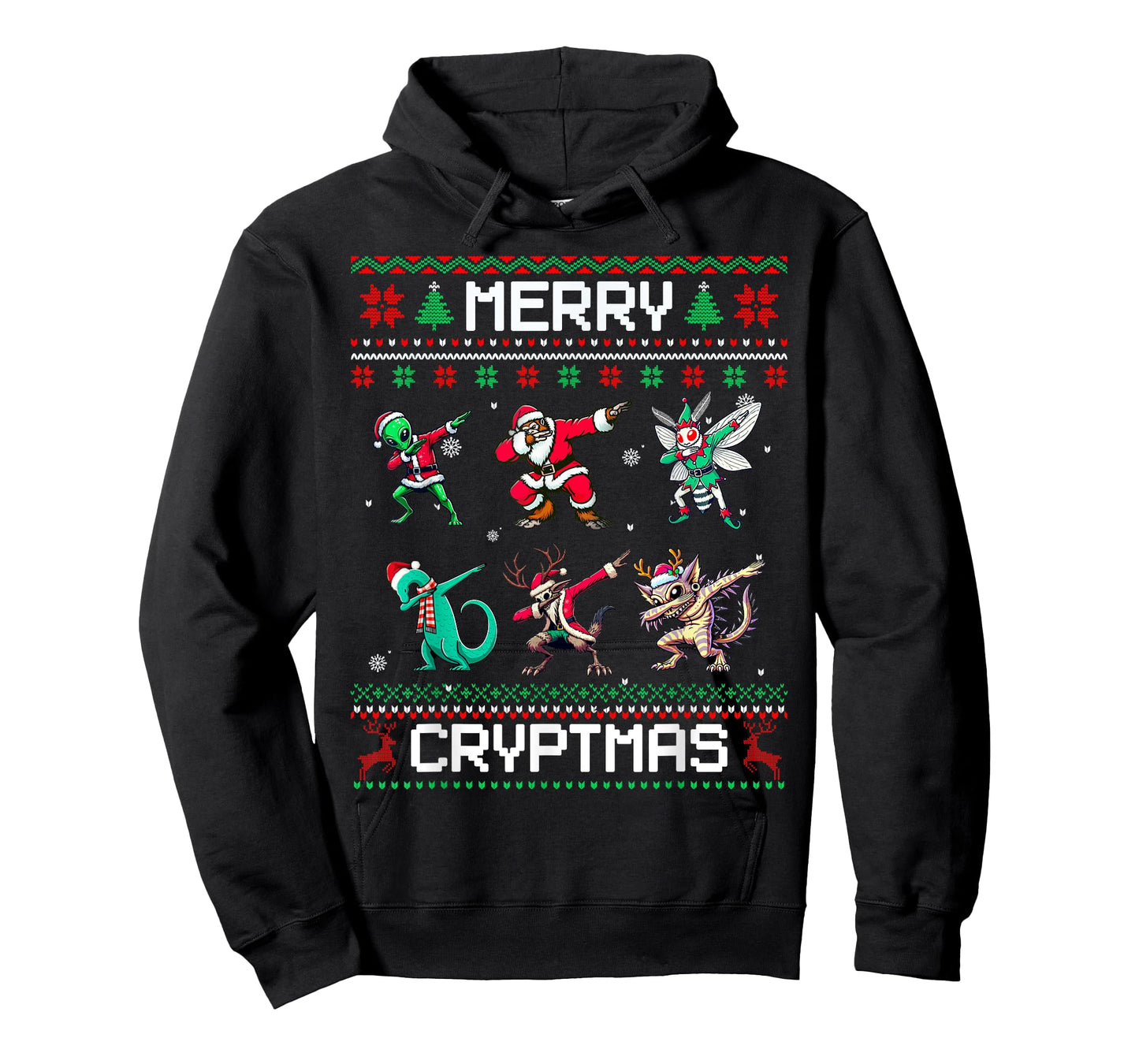 Merry Cryptmas Dabbing Cryptid Ugly Christmas Sweater T-Shirt
