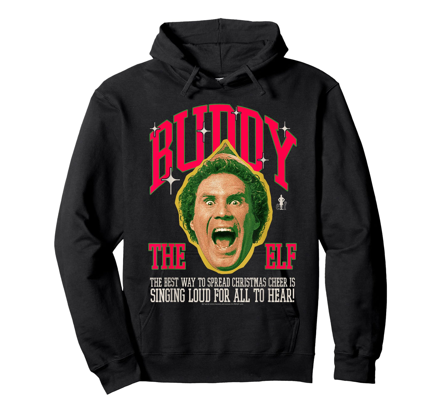 Elf Buddy Collegiate Quote and Portrait Christmas Movie T-Shirt