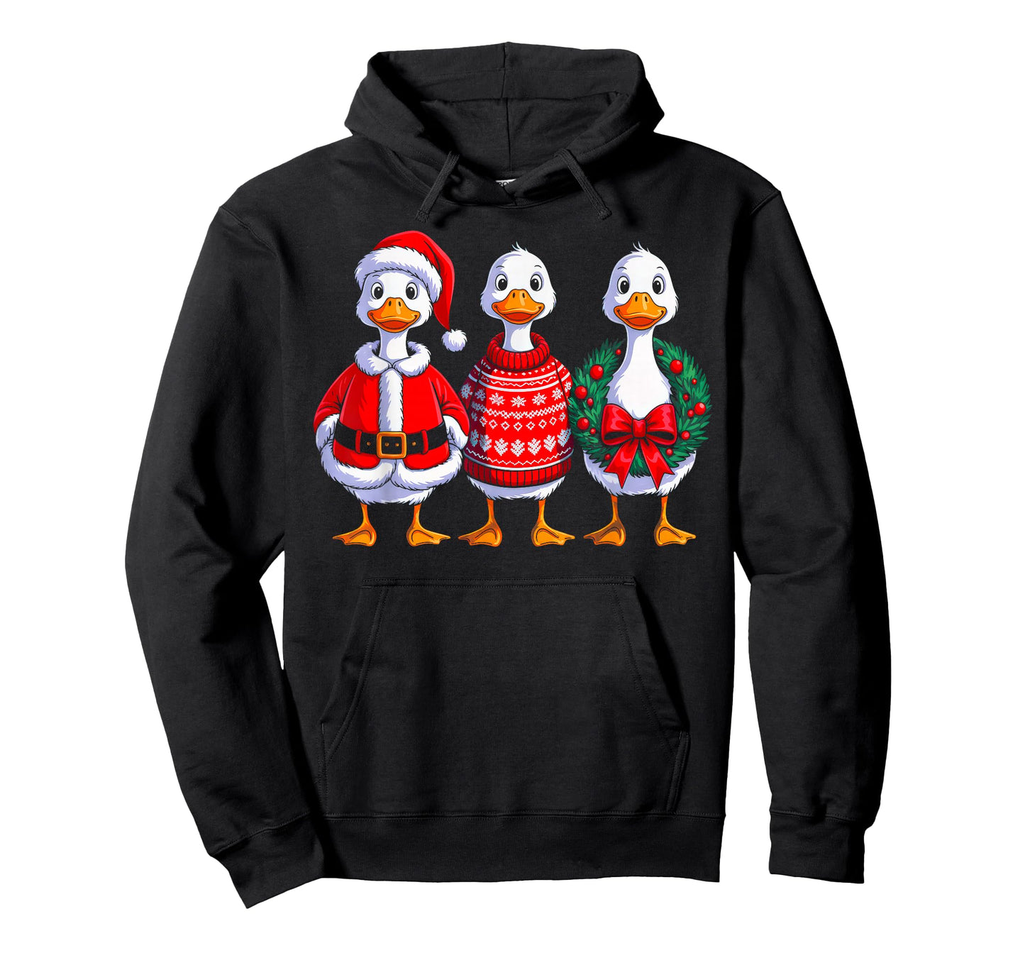 Duck Christmas Lights Santa Hat Xmas Pajamas Duck Lovers T-Shirt