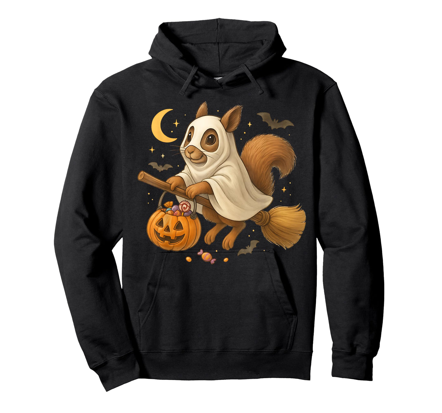 Funny Squirrel Ghost Pumpkin Spooky Halloween Costume T-Shirt